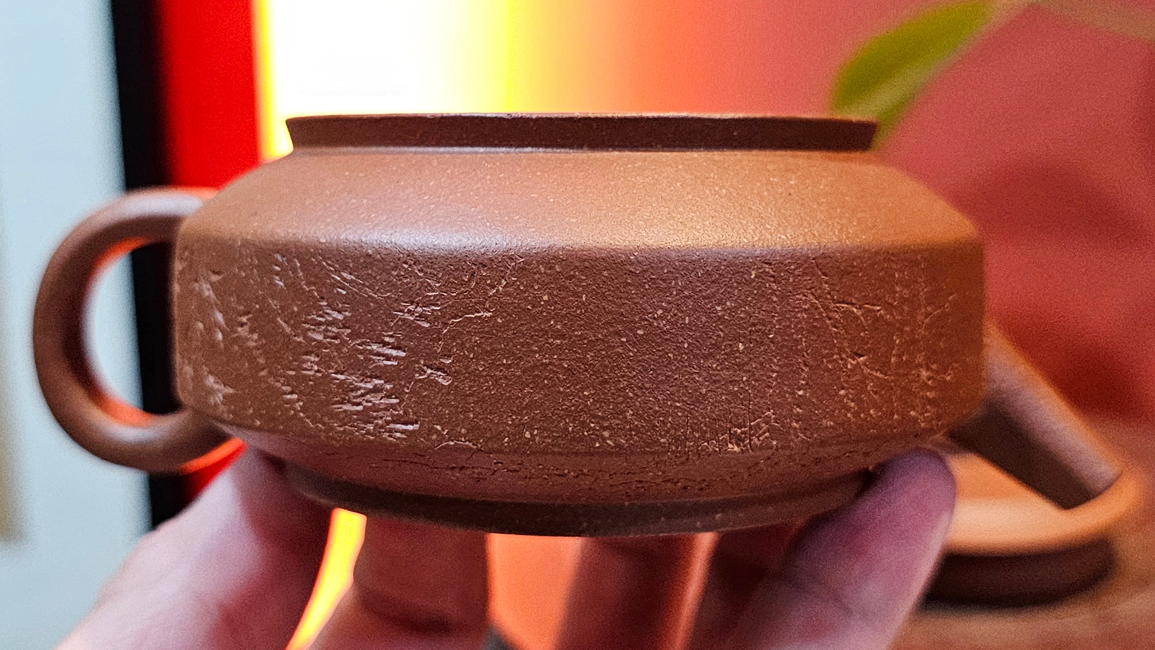 Zhou Pan《周盘》, 167.9ml, Hong Jiang Po Ni 红降坡泥, by Craftsman Zhu Shu 朱舒!~Engraving of Bamboos and Verse by Craftsman Mu Shan 牧山 ~ Congratulations to Mr B.H.S.! 1146hrs 7th Oct 2025, Jakarta! Indonesia🇮🇩!