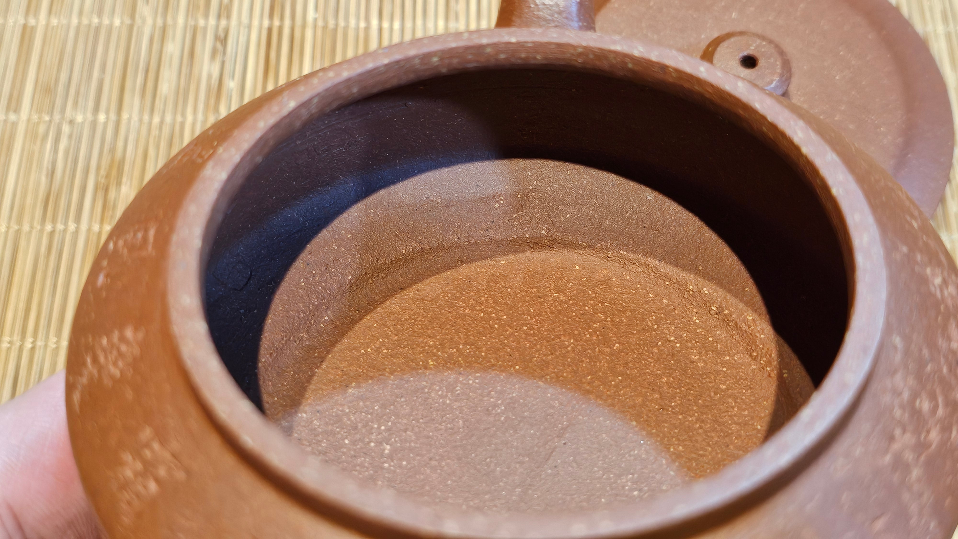 Zhou Pan《周盘》, 167.9ml, Hong Jiang Po Ni 红降坡泥, by Craftsman Zhu Shu 朱舒!~Engraving of Bamboos and Verse by Craftsman Mu Shan 牧山 ~ Congratulations to Mr B.H.S.! 1146hrs 7th Oct 2025, Jakarta! Indonesia🇮🇩!