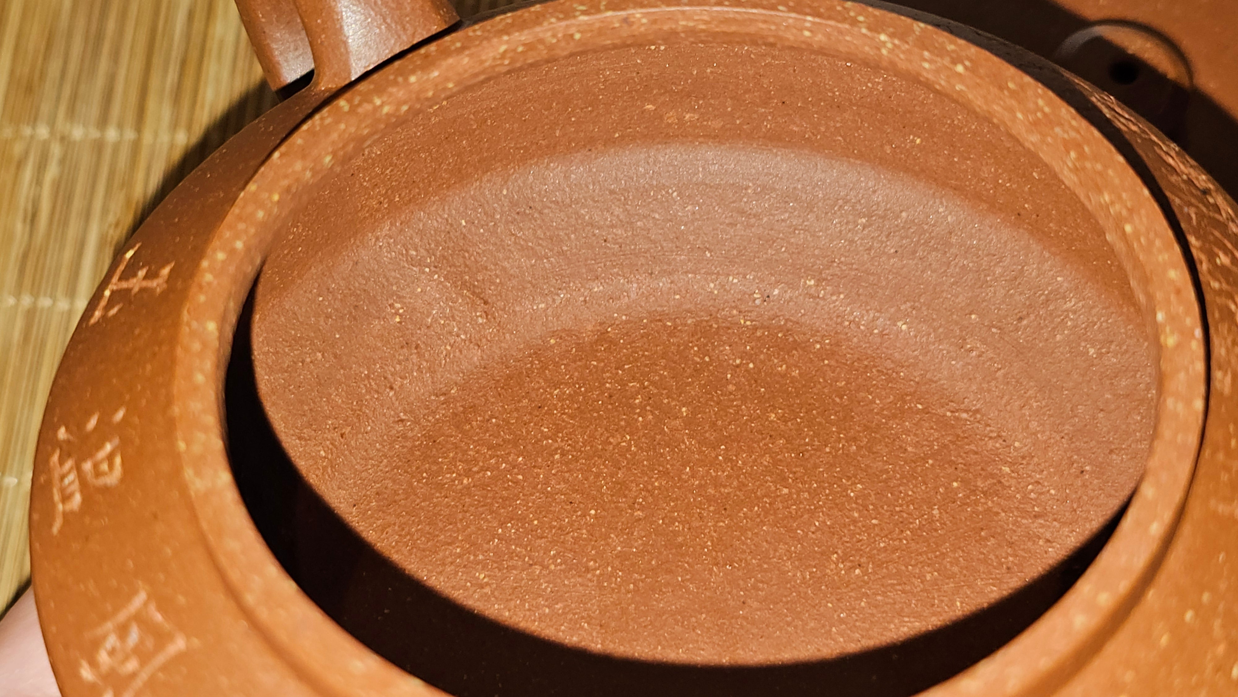 Zhou Pan《周盘》, 167.9ml, Hong Jiang Po Ni 红降坡泥, by Craftsman Zhu Shu 朱舒!~Engraving of Bamboos and Verse by Craftsman Mu Shan 牧山 ~ Congratulations to Mr B.H.S.! 1146hrs 7th Oct 2025, Jakarta! Indonesia🇮🇩!