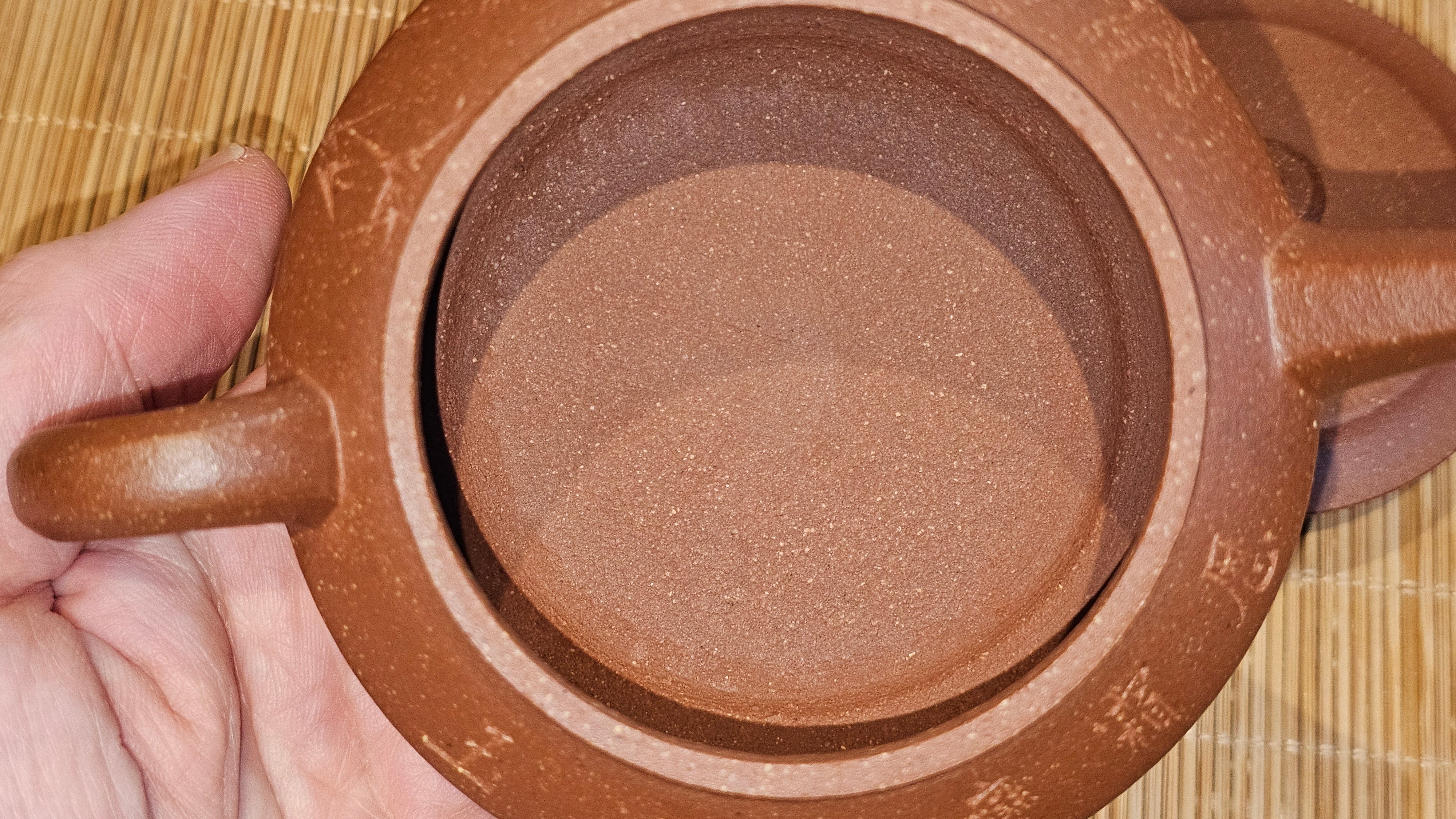 Zhou Pan《周盘》, 167.9ml, Hong Jiang Po Ni 红降坡泥, by Craftsman Zhu Shu 朱舒!~Engraving of Bamboos and Verse by Craftsman Mu Shan 牧山 ~ Congratulations to Mr B.H.S.! 1146hrs 7th Oct 2025, Jakarta! Indonesia🇮🇩!