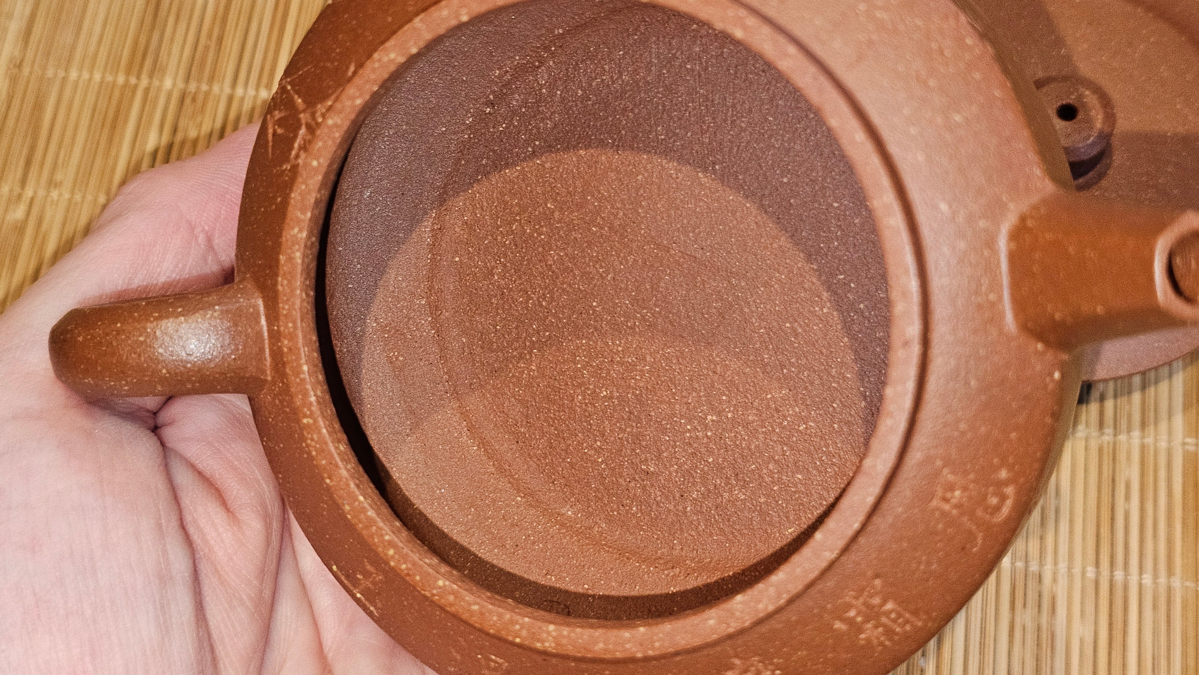 Zhou Pan《周盘》, 167.9ml, Hong Jiang Po Ni 红降坡泥, by Craftsman Zhu Shu 朱舒!~Engraving of Bamboos and Verse by Craftsman Mu Shan 牧山 ~ Congratulations to Mr B.H.S.! 1146hrs 7th Oct 2025, Jakarta! Indonesia🇮🇩!