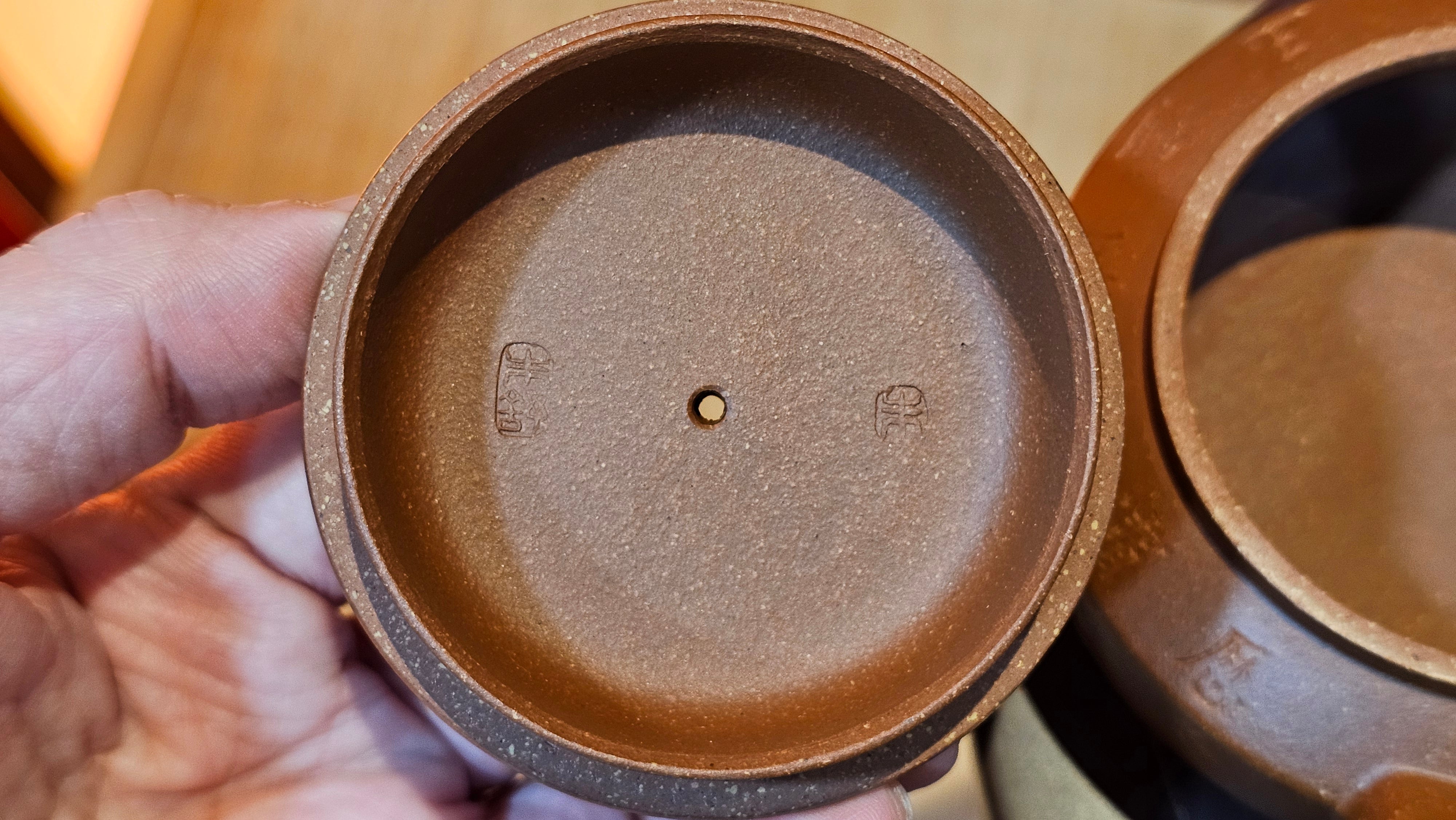 Zhou Pan《周盘》, 167.9ml, Hong Jiang Po Ni 红降坡泥, by Craftsman Zhu Shu 朱舒!~Engraving of Bamboos and Verse by Craftsman Mu Shan 牧山 ~ Congratulations to Mr B.H.S.! 1146hrs 7th Oct 2025, Jakarta! Indonesia🇮🇩!