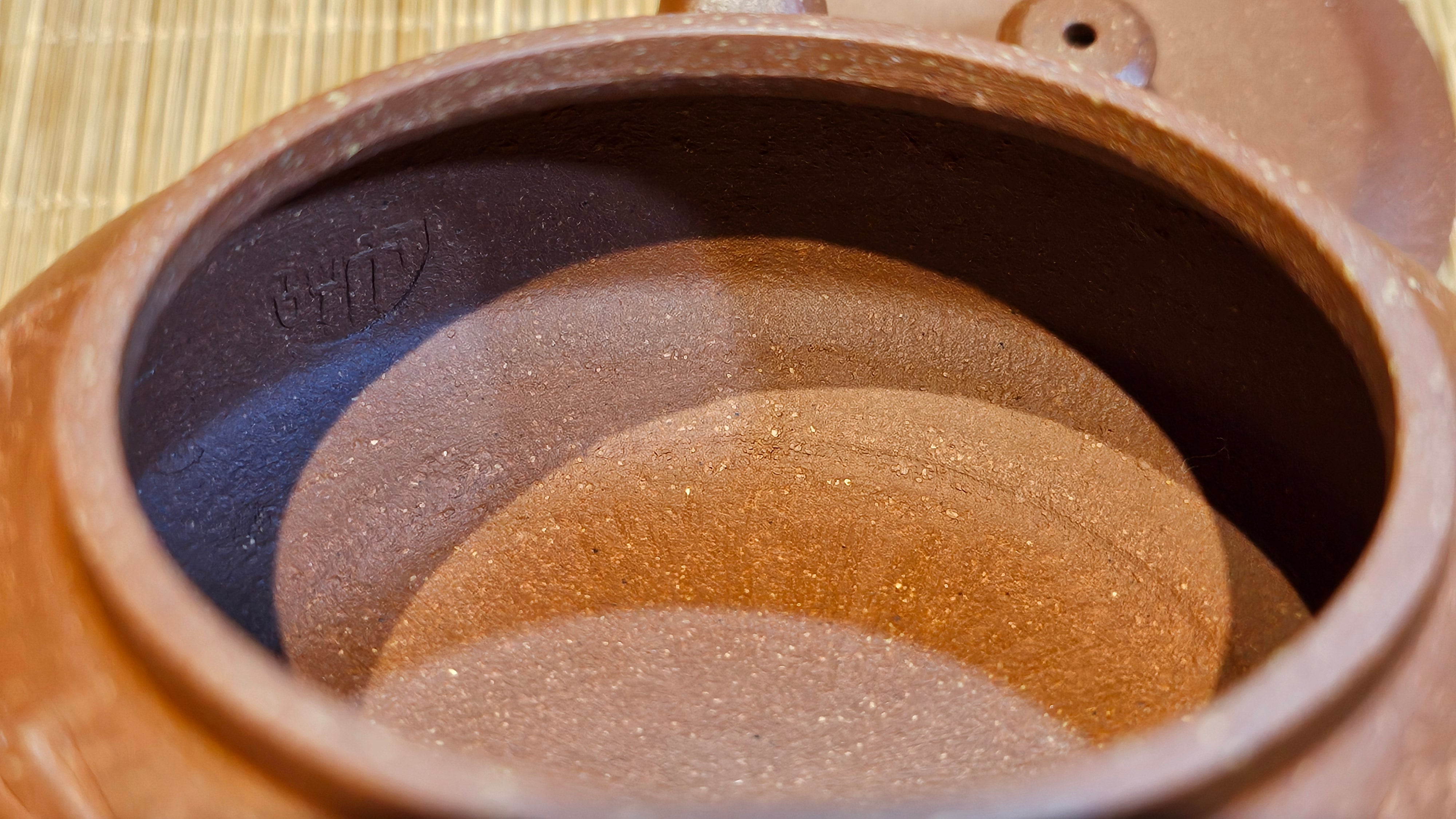 Zhou Pan《周盘》, 167.3ml, Hong Jiang Po Ni 红降坡泥, by Craftsman Zhu Shu 朱舒!~Engraving of Bamboos and Verse by Craftsman Mu Shan 牧山 ~ Congratulations!to Dr L.L, 1520hrs 9th Oct 2025, Ventura, CA!