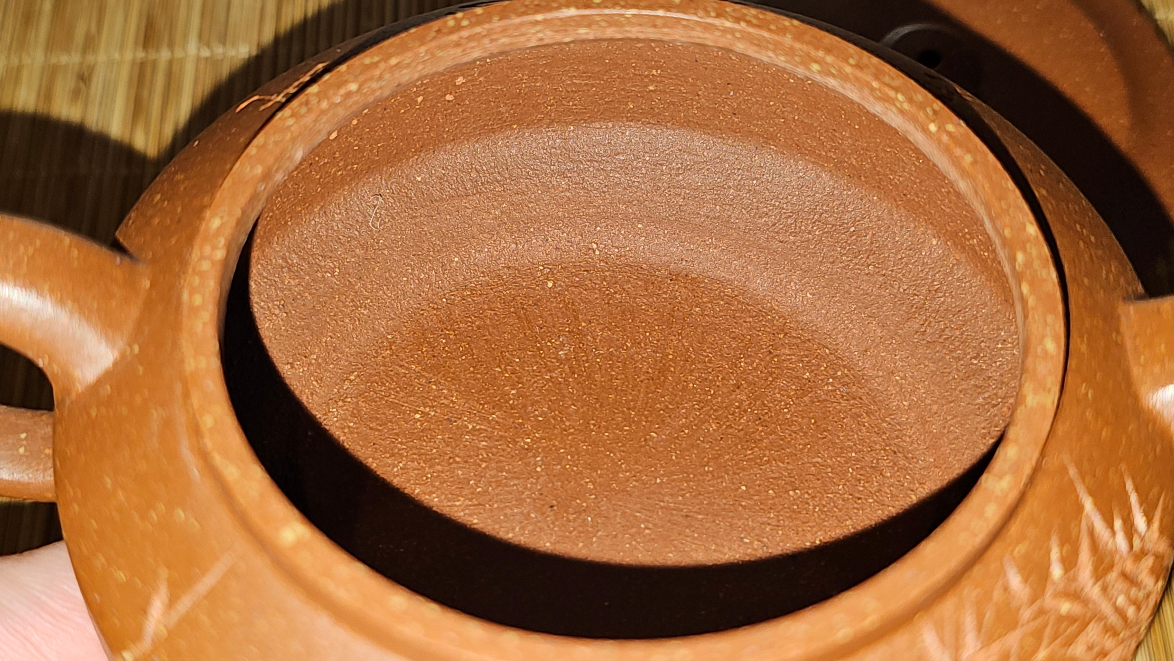 Zhou Pan《周盘》, 167.3ml, Hong Jiang Po Ni 红降坡泥, by Craftsman Zhu Shu 朱舒!~Engraving of Bamboos and Verse by Craftsman Mu Shan 牧山 ~ Congratulations!to Dr L.L, 1520hrs 9th Oct 2025, Ventura, CA!