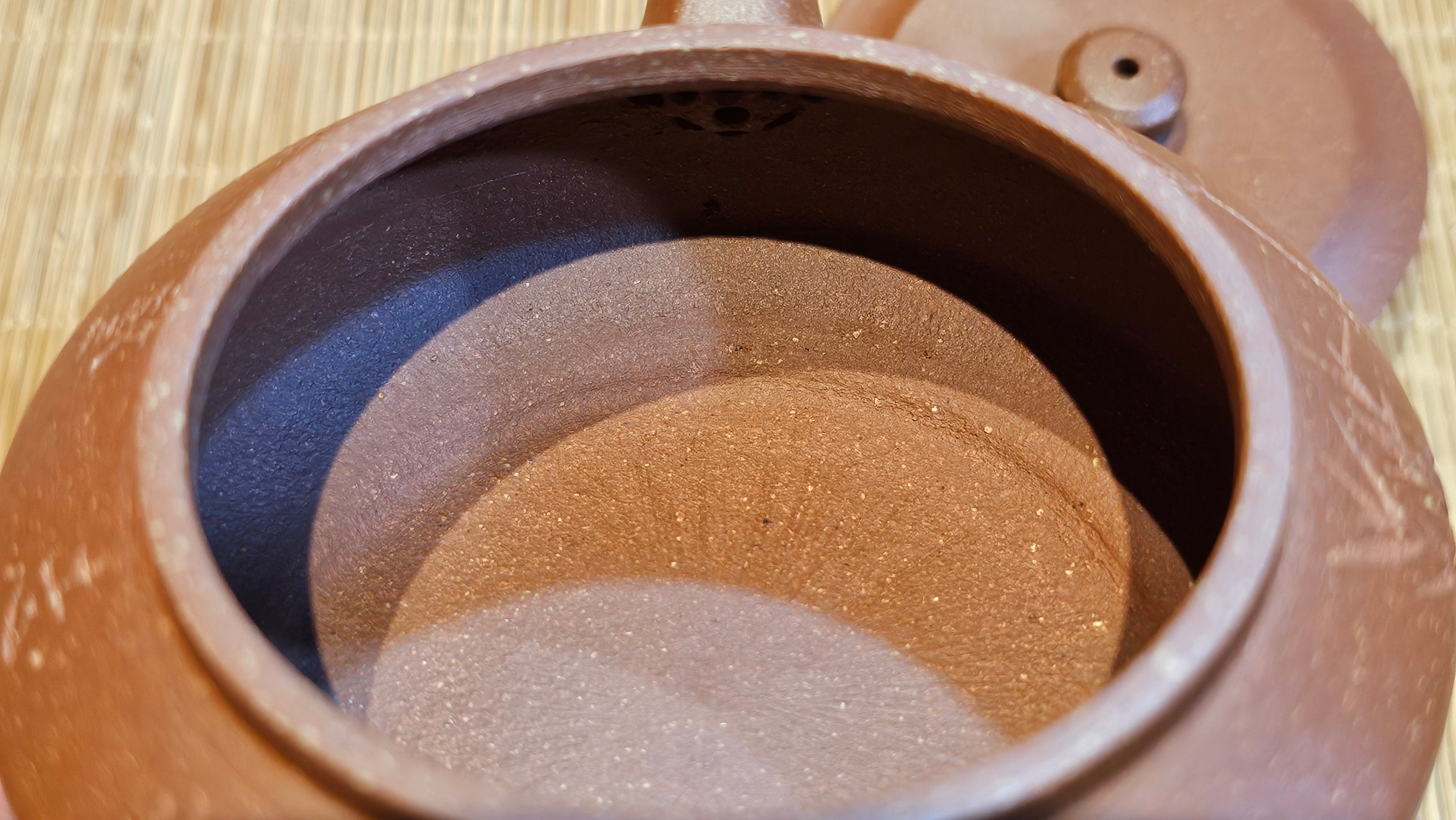 Zhou Pan《周盘》, 167.3ml, Hong Jiang Po Ni 红降坡泥, by Craftsman Zhu Shu 朱舒!~Engraving of Bamboos and Verse by Craftsman Mu Shan 牧山 ~ Congratulations!to Dr L.L, 1520hrs 9th Oct 2025, Ventura, CA!