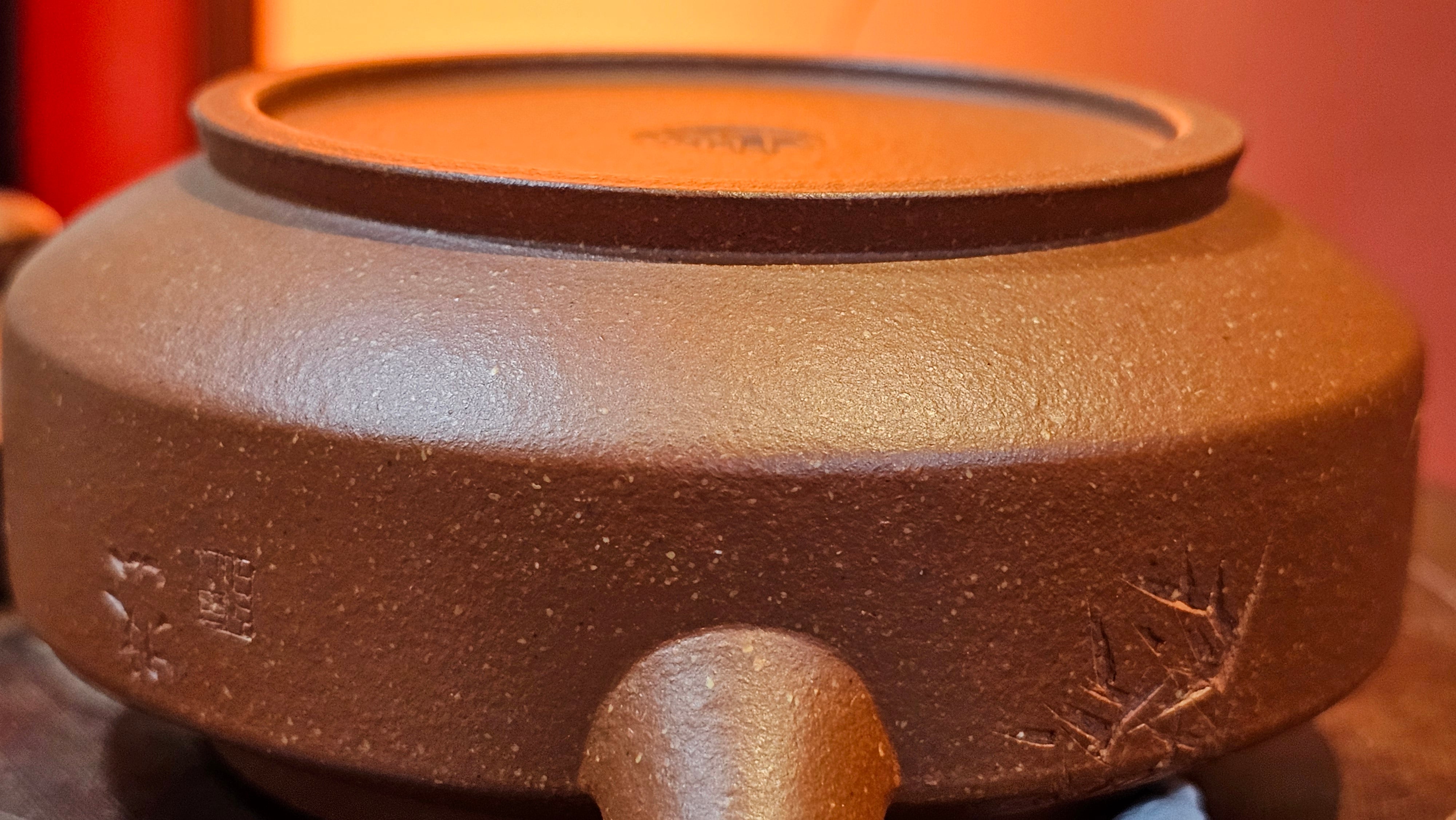 Zhou Pan《周盘》, 167.3ml, Hong Jiang Po Ni 红降坡泥, by Craftsman Zhu Shu 朱舒!~Engraving of Bamboos and Verse by Craftsman Mu Shan 牧山 ~ Congratulations!to Dr L.L, 1520hrs 9th Oct 2025, Ventura, CA!