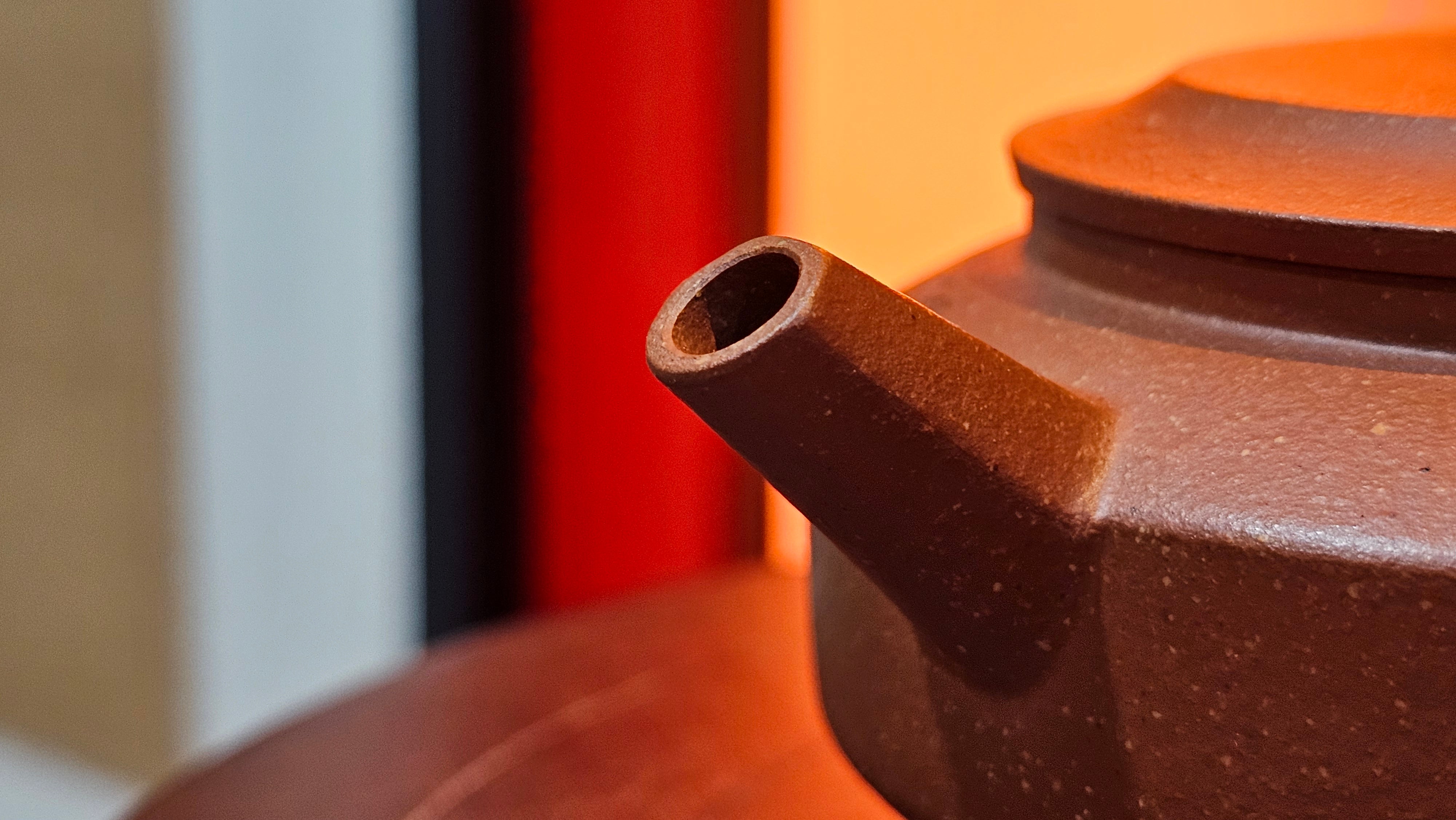 Zhou Pan《周盘》, 167.3ml, Hong Jiang Po Ni 红降坡泥, by Craftsman Zhu Shu 朱舒!~Engraving of Bamboos and Verse by Craftsman Mu Shan 牧山 ~ Congratulations!to Dr L.L, 1520hrs 9th Oct 2025, Ventura, CA!