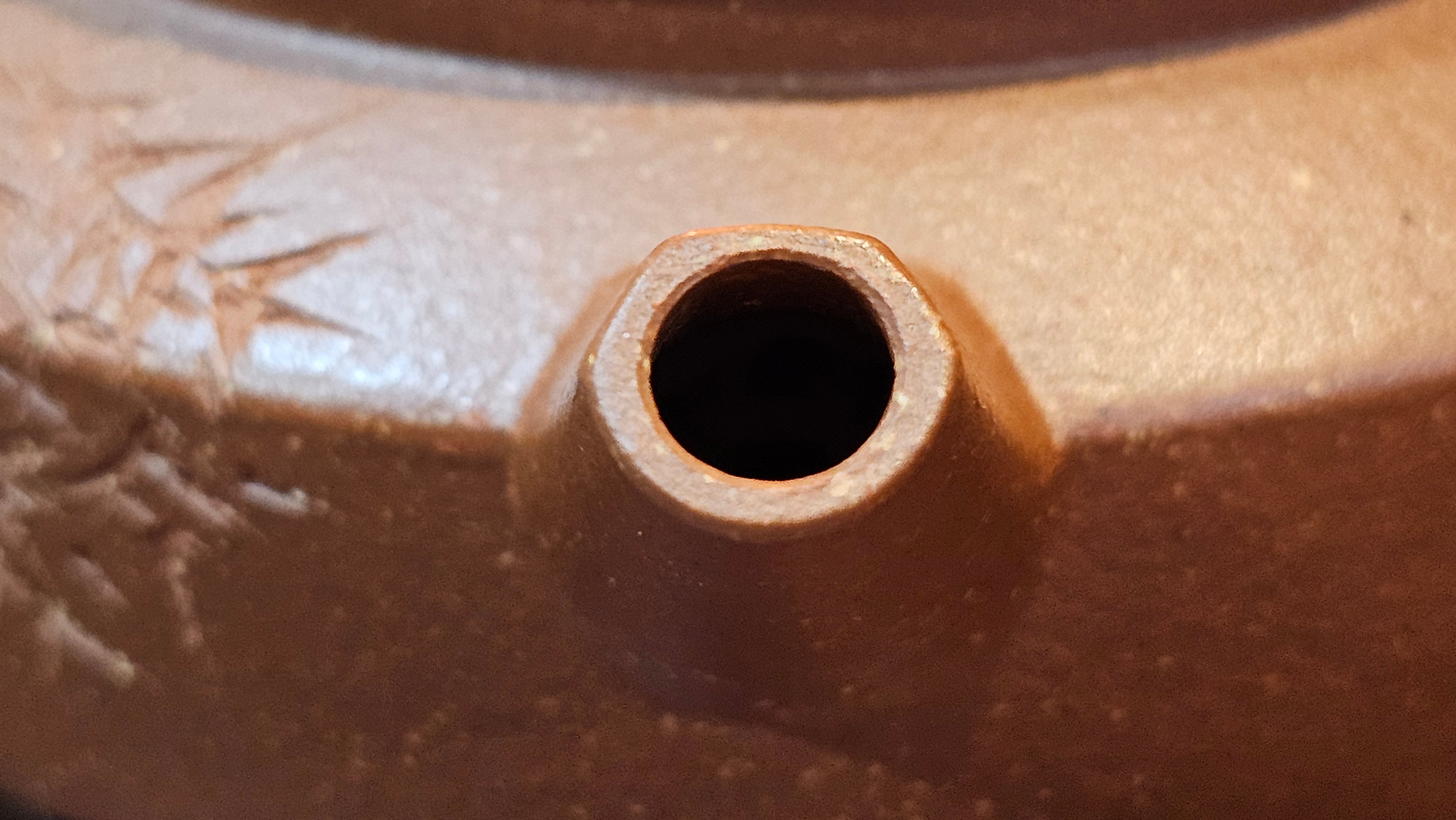 Zhou Pan《周盘》, 167.3ml, Hong Jiang Po Ni 红降坡泥, by Craftsman Zhu Shu 朱舒!~Engraving of Bamboos and Verse by Craftsman Mu Shan 牧山 ~ Congratulations!to Dr L.L, 1520hrs 9th Oct 2025, Ventura, CA!