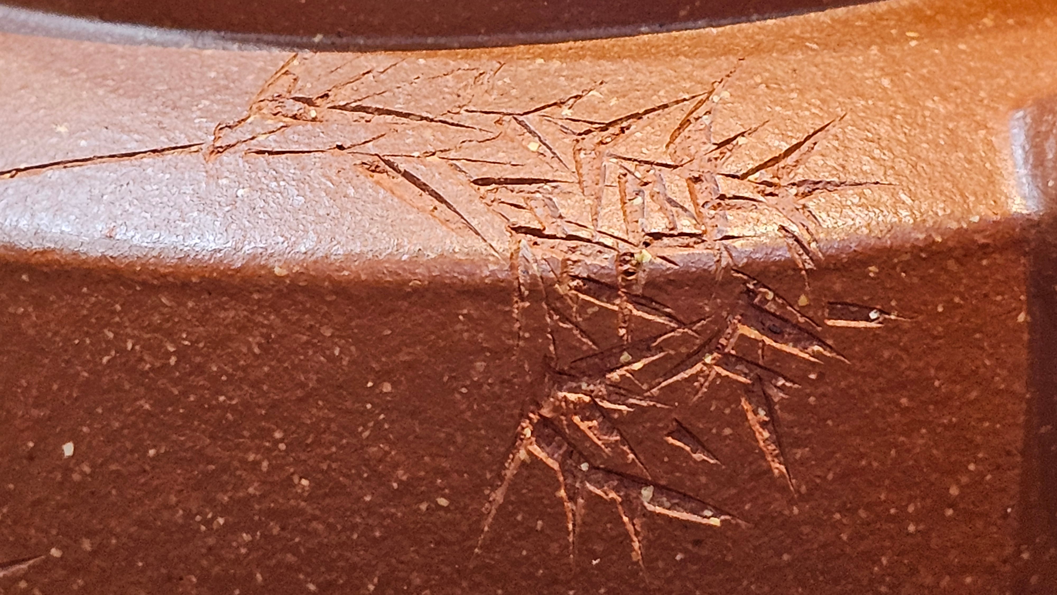 Zhou Pan《周盘》, 167.3ml, Hong Jiang Po Ni 红降坡泥, by Craftsman Zhu Shu 朱舒!~Engraving of Bamboos and Verse by Craftsman Mu Shan 牧山 ~ Congratulations!to Dr L.L, 1520hrs 9th Oct 2025, Ventura, CA!