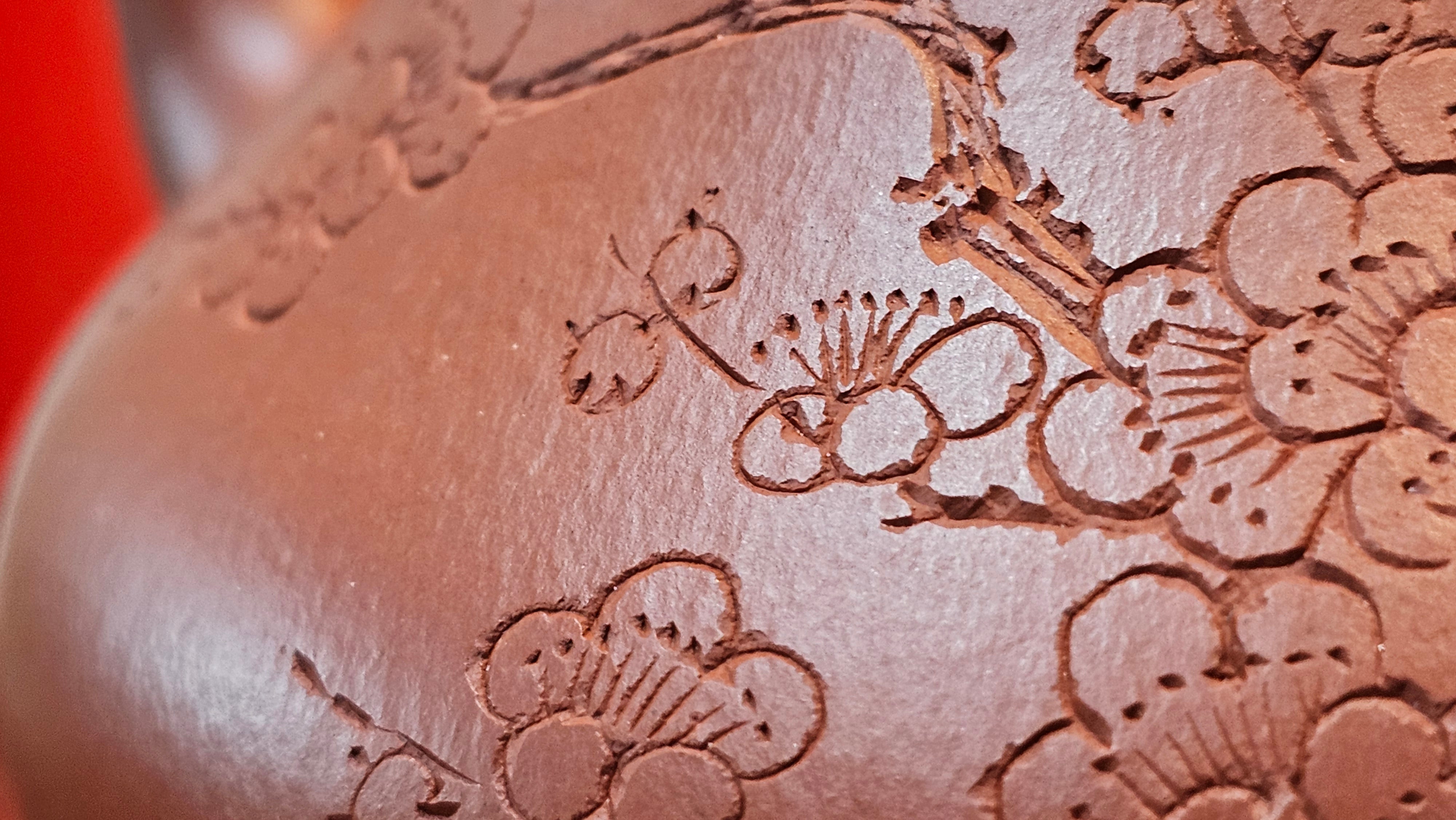 Han Tang Shi Piao 汉棠石瓢, 168.6ml, Xiao Mei Yao Zhu Ni 小煤窑朱泥, by Craftsman Shi Yun 石芸, Engraving by Craftsman Yi De Shu 刻绘 ~ 一德书 ~!Congratulations to Mr C.B.! 0117hrs 13th Oct 2025. Inglewood! CA.