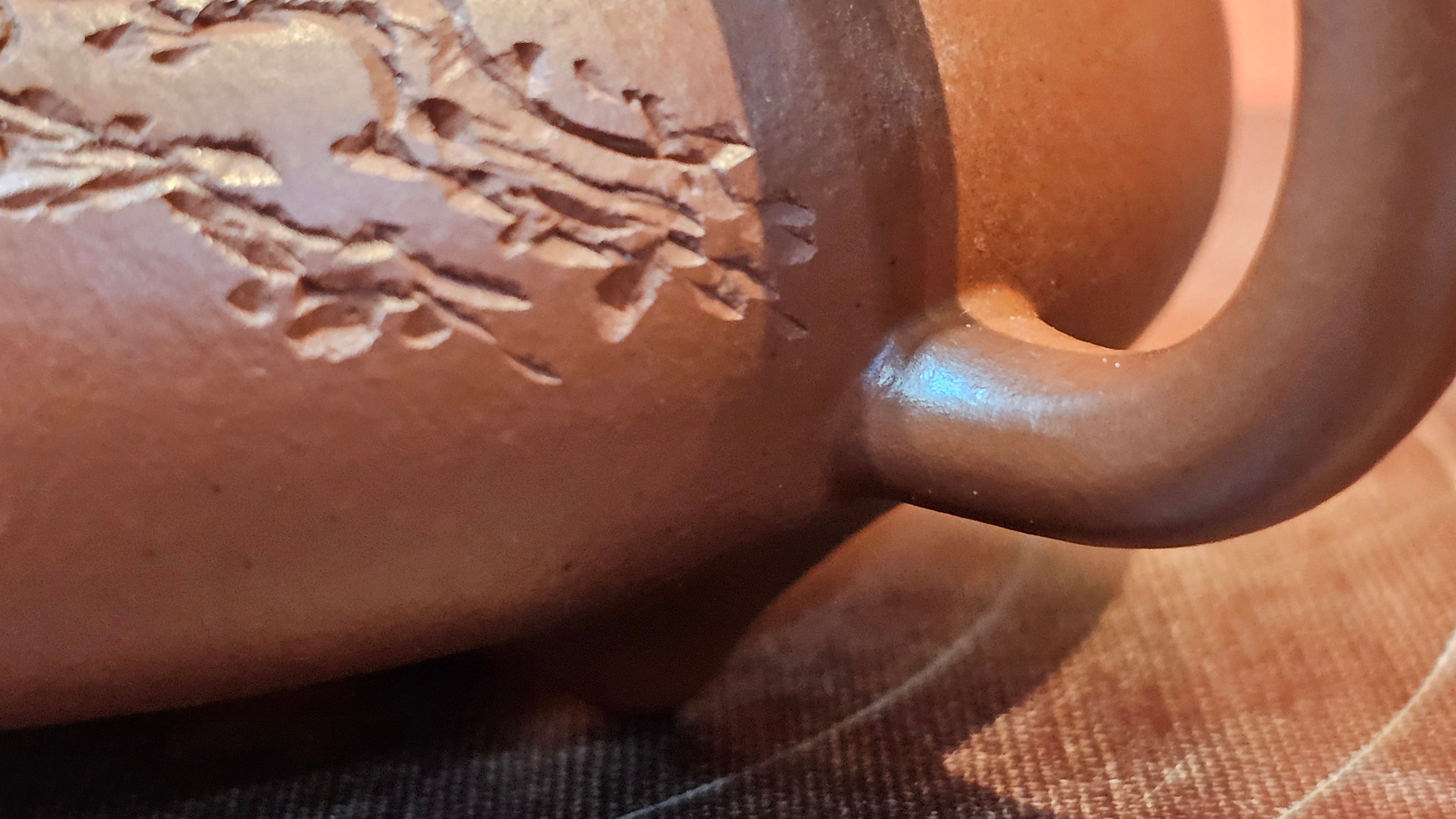 Han Tang Shi Piao 汉棠石瓢, 168.6ml, Xiao Mei Yao Zhu Ni 小煤窑朱泥, by Craftsman Shi Yun 石芸, Engraving by Craftsman Yi De Shu 刻绘 ~ 一德书 ~!Congratulations to Mr C.B.! 0117hrs 13th Oct 2025. Inglewood! CA.