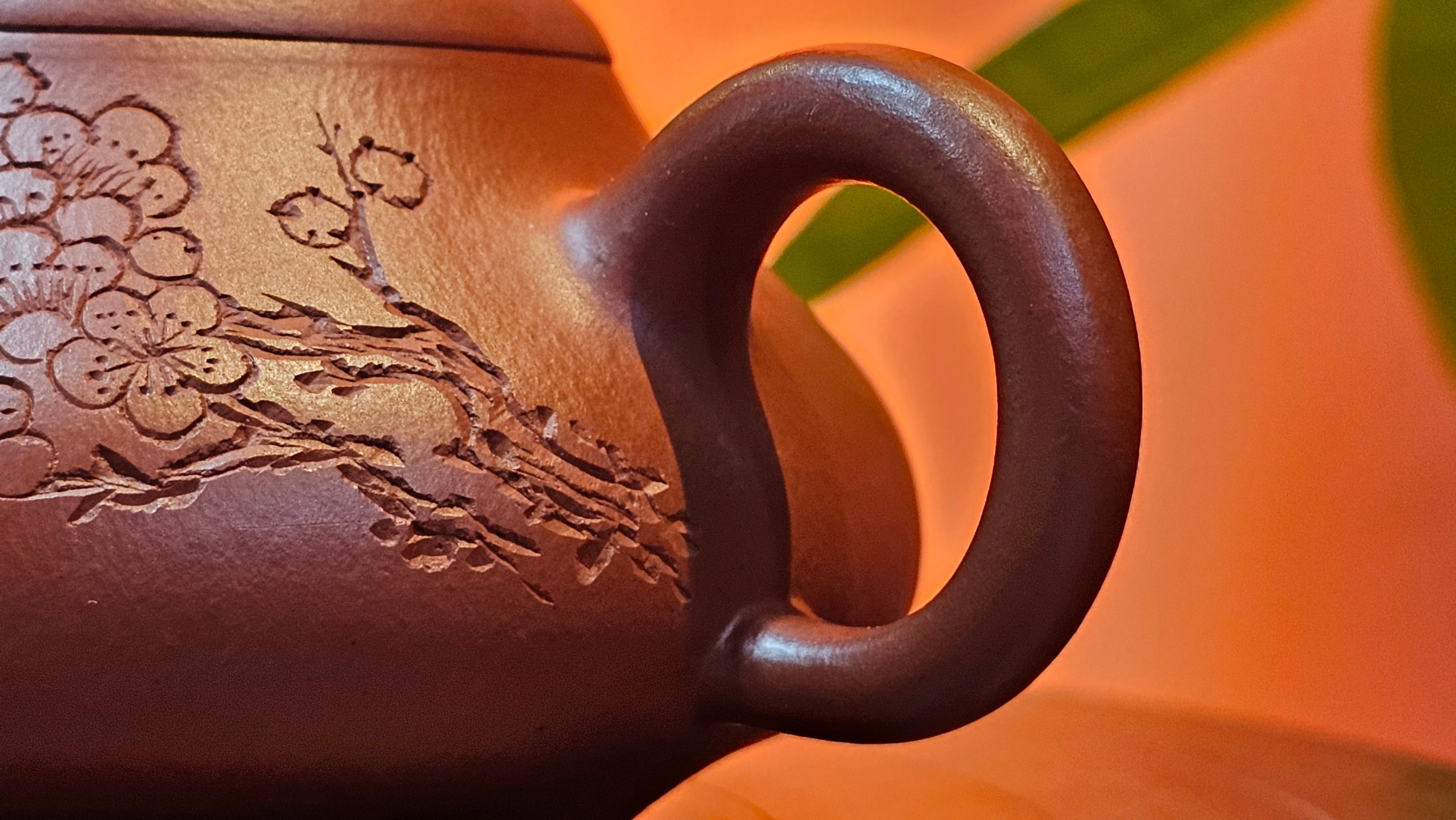 Han Tang Shi Piao 汉棠石瓢, 168.6ml, Xiao Mei Yao Zhu Ni 小煤窑朱泥, by Craftsman Shi Yun 石芸, Engraving by Craftsman Yi De Shu 刻绘 ~ 一德书 ~!Congratulations to Mr C.B.! 0117hrs 13th Oct 2025. Inglewood! CA.