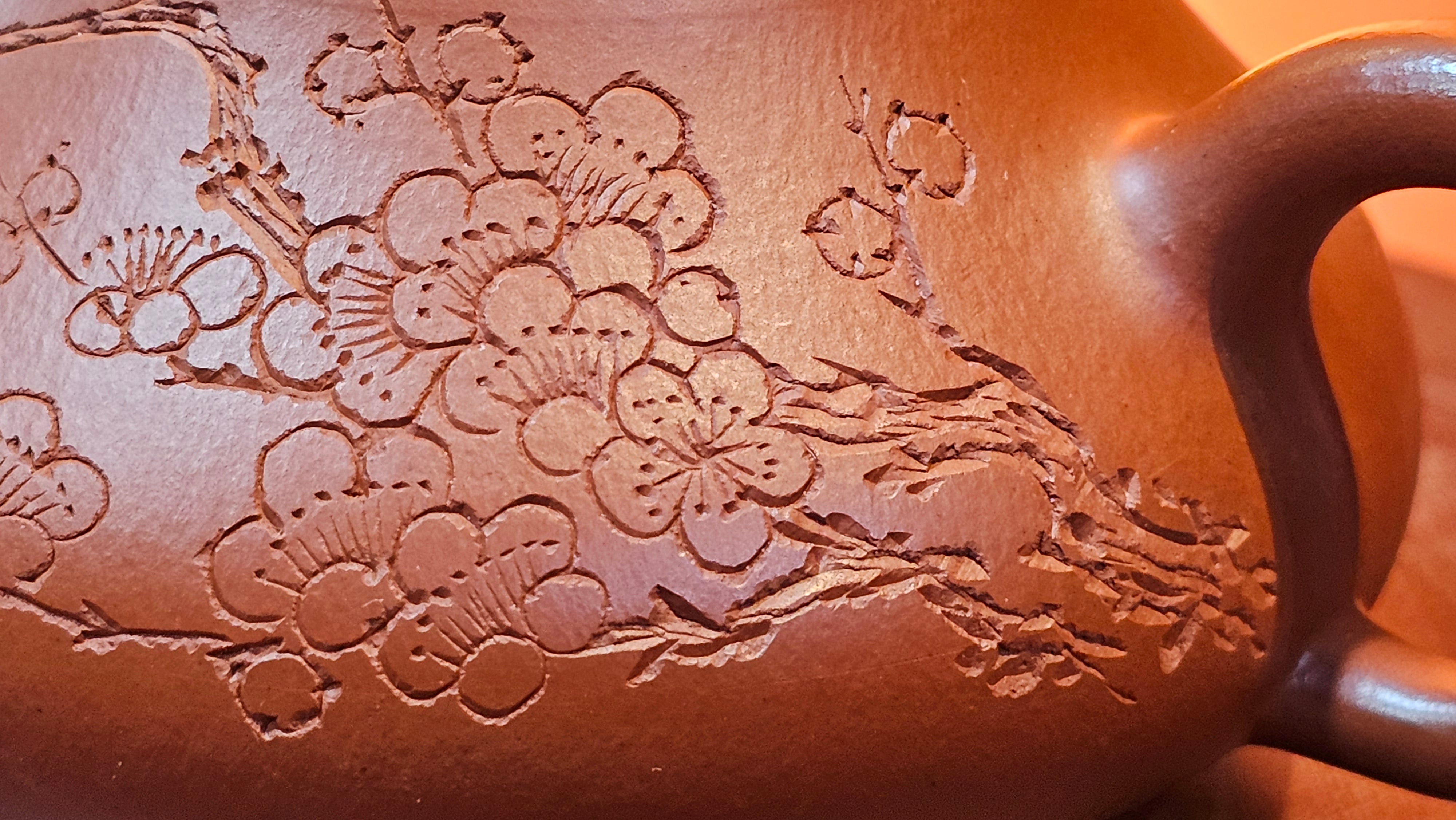 Han Tang Shi Piao 汉棠石瓢, 168.6ml, Xiao Mei Yao Zhu Ni 小煤窑朱泥, by Craftsman Shi Yun 石芸, Engraving by Craftsman Yi De Shu 刻绘 ~ 一德书 ~!Congratulations to Mr C.B.! 0117hrs 13th Oct 2025. Inglewood! CA.