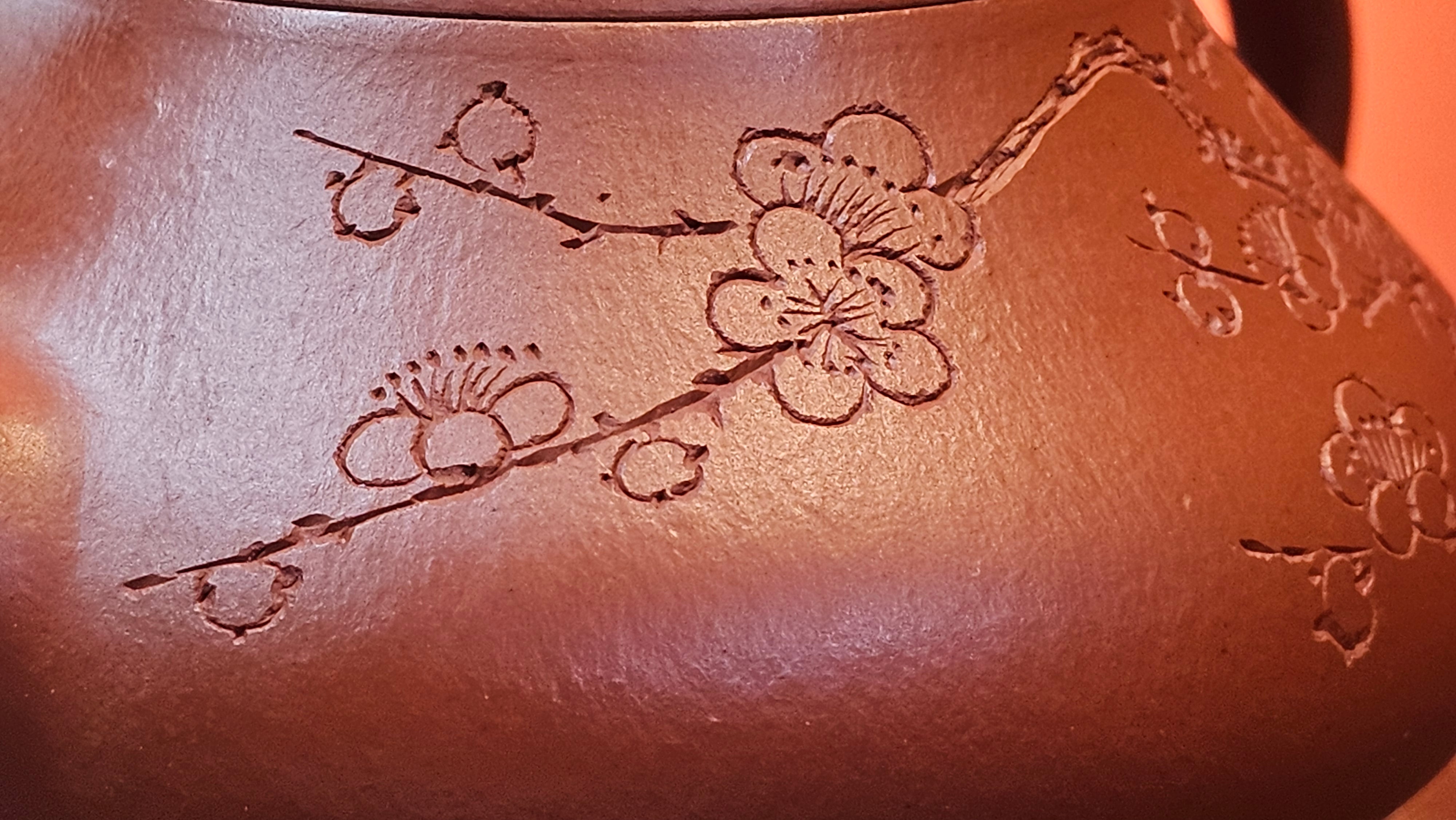 Han Tang Shi Piao 汉棠石瓢, 168.6ml, Xiao Mei Yao Zhu Ni 小煤窑朱泥, by Craftsman Shi Yun 石芸, Engraving by Craftsman Yi De Shu 刻绘 ~ 一德书 ~!Congratulations to Mr C.B.! 0117hrs 13th Oct 2025. Inglewood! CA.