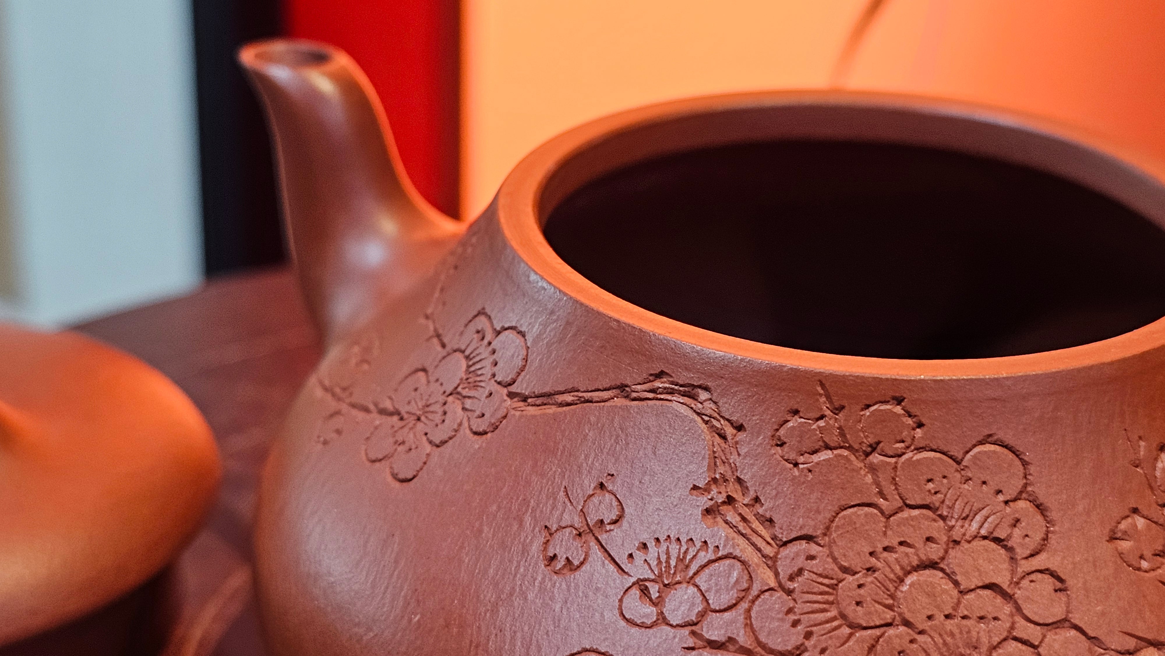 Han Tang Shi Piao 汉棠石瓢, 168.6ml, Xiao Mei Yao Zhu Ni 小煤窑朱泥, by Craftsman Shi Yun 石芸, Engraving by Craftsman Yi De Shu 刻绘 ~ 一德书 ~!Congratulations to Mr C.B.! 0117hrs 13th Oct 2025. Inglewood! CA.