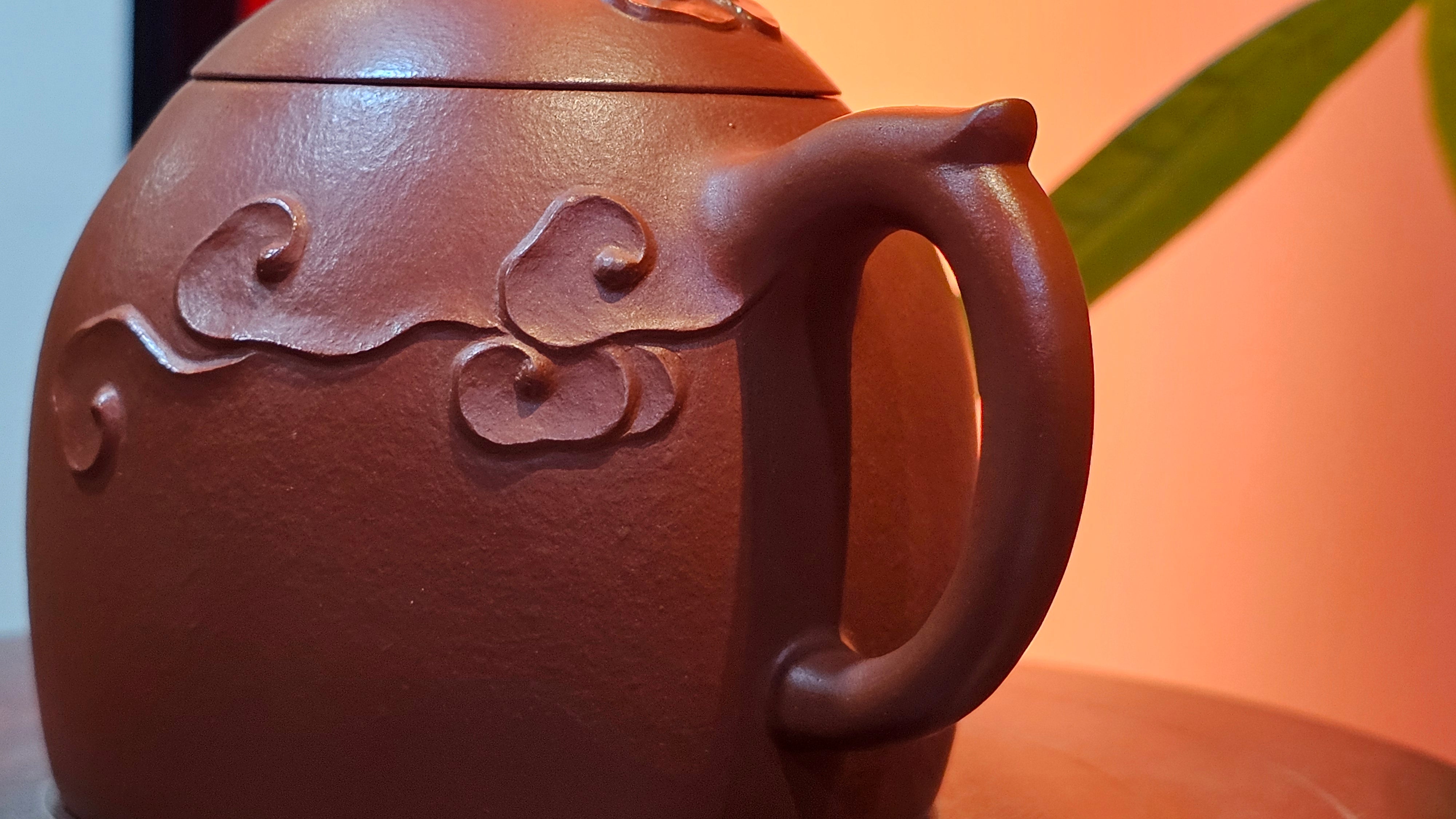 Qin Quan 秦权, with Oriental Clouds Embellishments 云朵贴花工艺, 194.1ml, Xiao Mei Yao Zhu Ni 小煤窑朱泥, by Craftsman Chen Yue Fei 陈跃飞 ~ Congratulations to Mr G.S.! 1226hrs 20th Oct 2025, Manhattan Beach, CA!