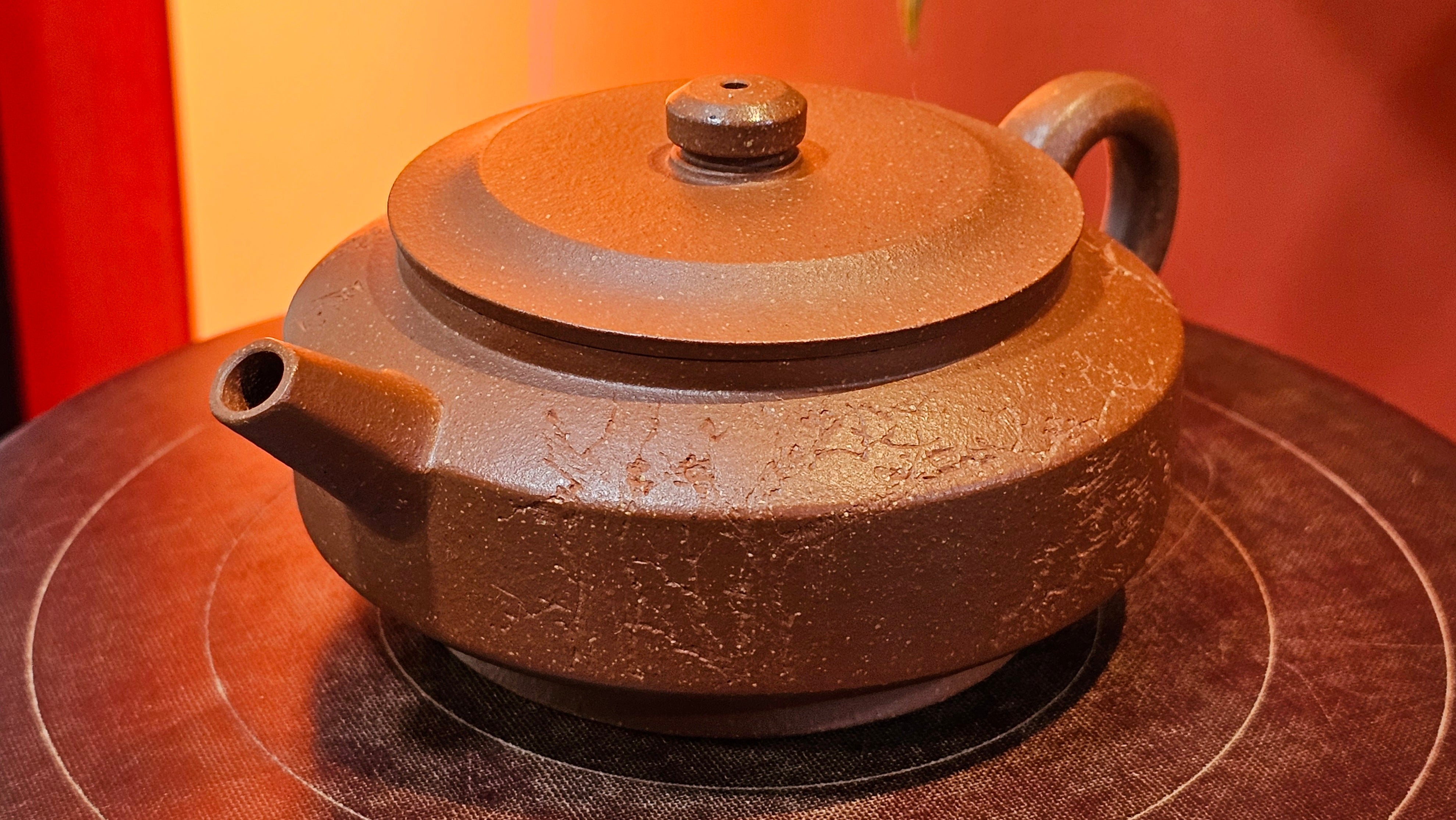 Zhou Pan《周盘》, 166.8ml, Hong Jiang Po Ni 红降坡泥, by Craftsman Zhu Shu 朱舒!~Engraving of Bamboos and Verse by Craftsman Mu Shan 牧山 ~!Congratulations!to Mr C.B., 0117hrs 13th Oct 2025. Inglewood! CA.