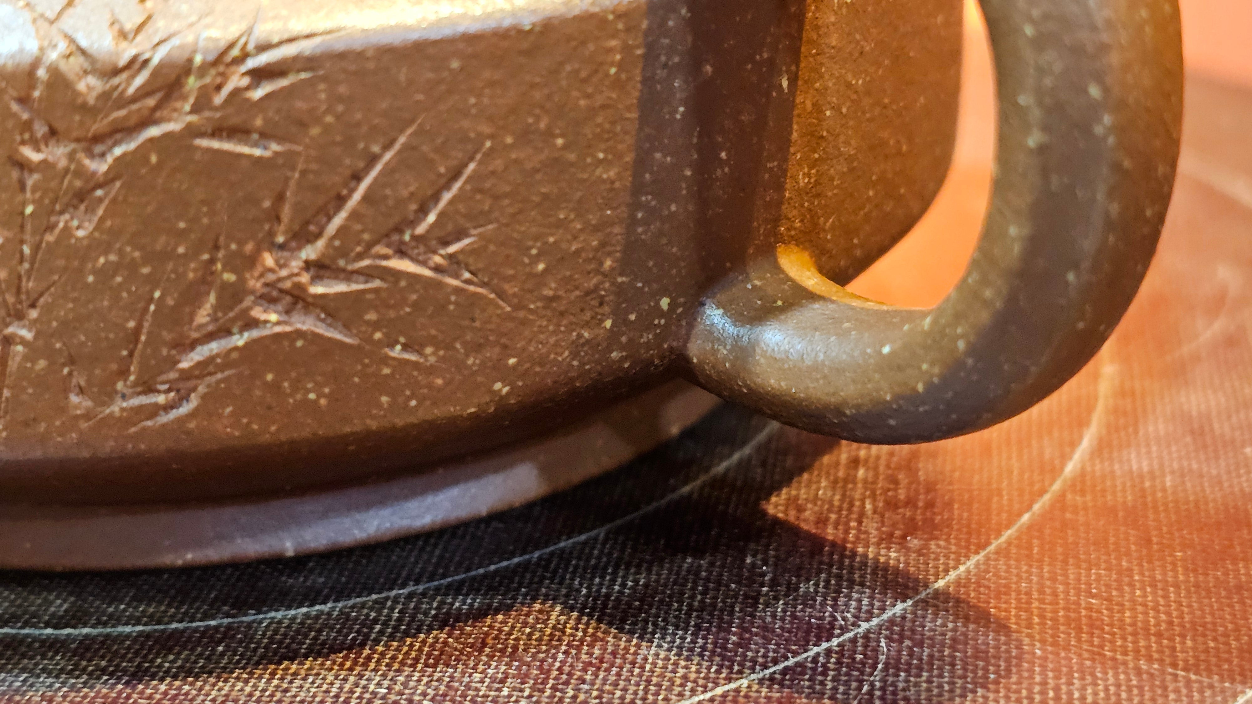 Zhou Pan《周盘》, 166.8ml, Hong Jiang Po Ni 红降坡泥, by Craftsman Zhu Shu 朱舒!~Engraving of Bamboos and Verse by Craftsman Mu Shan 牧山 ~!Congratulations!to Mr C.B., 0117hrs 13th Oct 2025. Inglewood! CA.