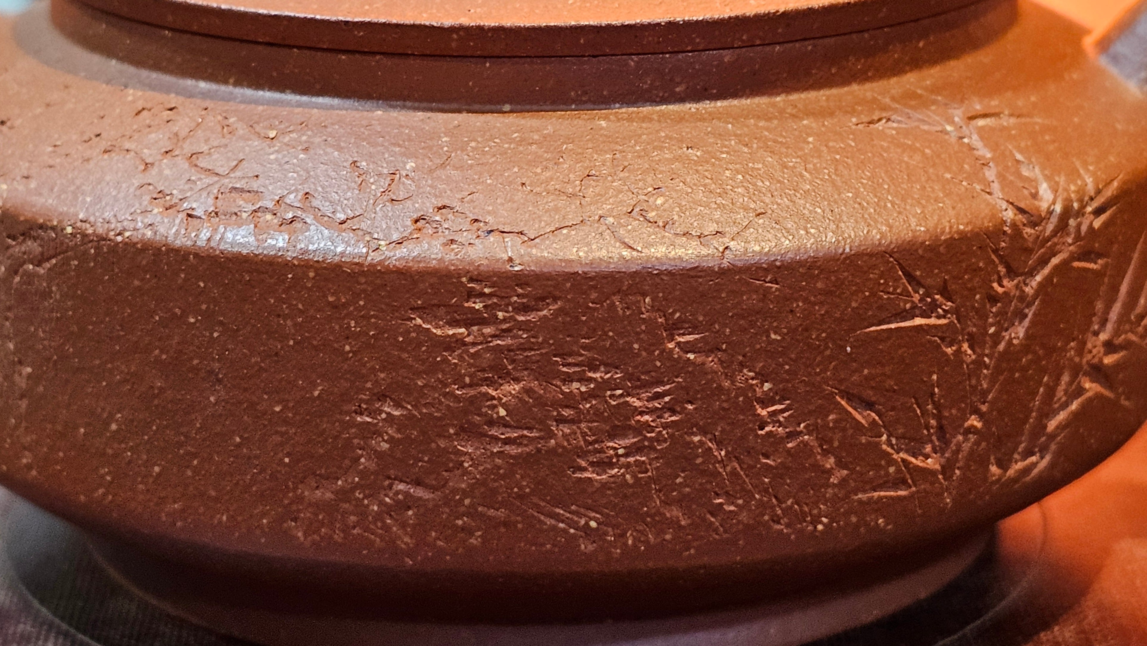 Zhou Pan《周盘》, 166.8ml, Hong Jiang Po Ni 红降坡泥, by Craftsman Zhu Shu 朱舒!~Engraving of Bamboos and Verse by Craftsman Mu Shan 牧山 ~!Congratulations!to Mr C.B., 0117hrs 13th Oct 2025. Inglewood! CA.