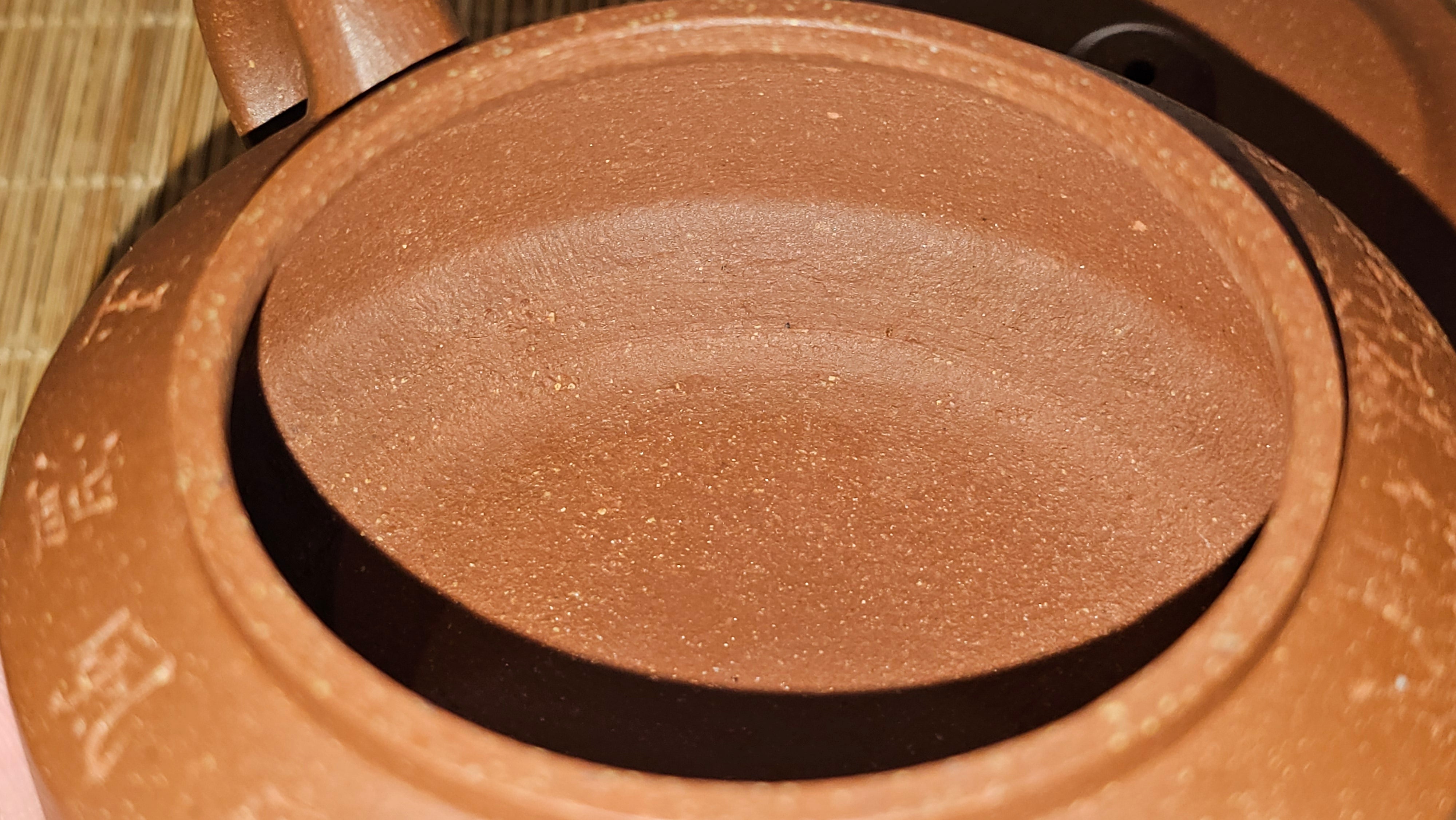 Zhou Pan《周盘》, 166.8ml, Hong Jiang Po Ni 红降坡泥, by Craftsman Zhu Shu 朱舒!~Engraving of Bamboos and Verse by Craftsman Mu Shan 牧山 ~!Congratulations!to Mr C.B., 0117hrs 13th Oct 2025. Inglewood! CA.