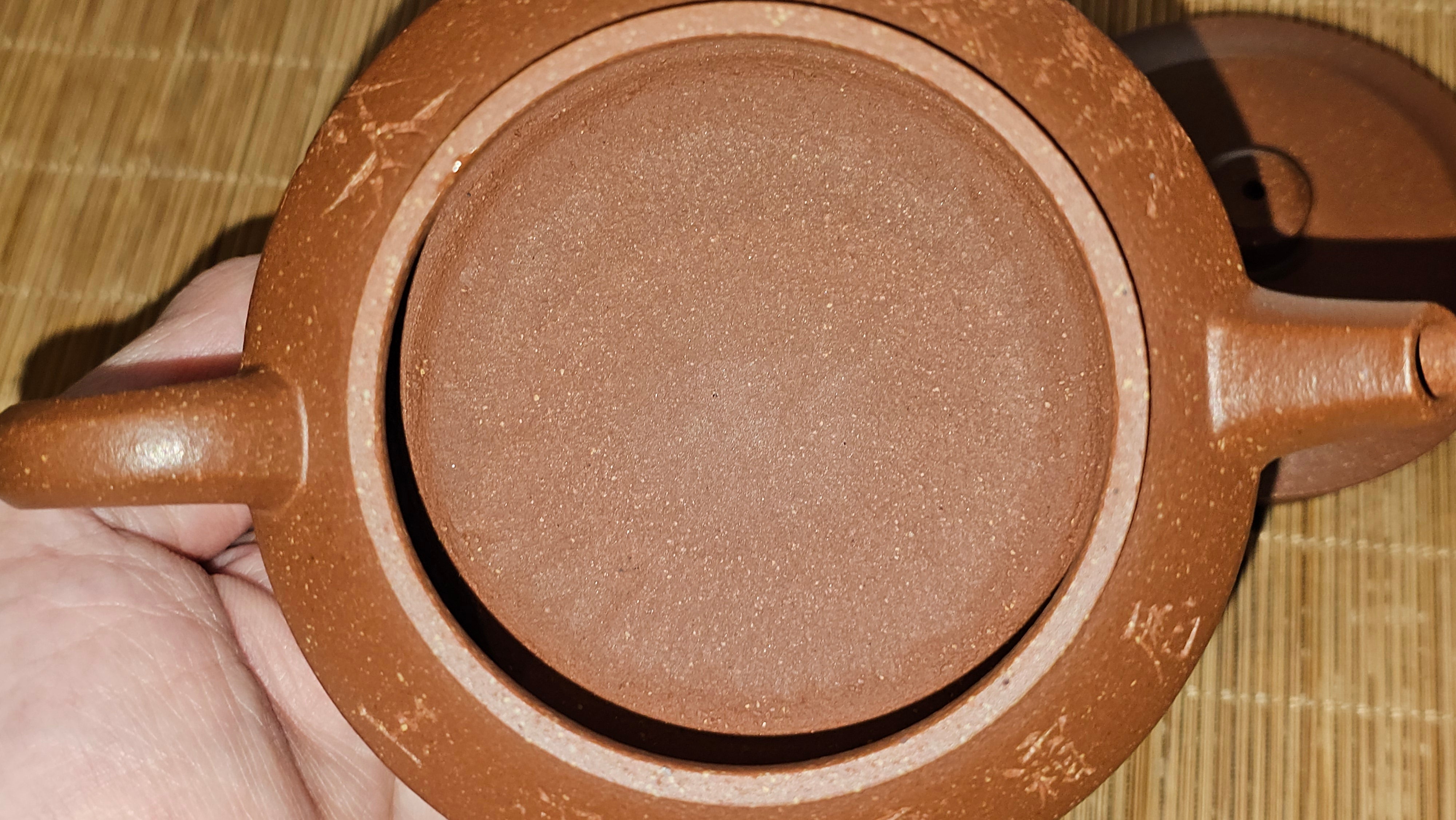 Zhou Pan《周盘》, 166.8ml, Hong Jiang Po Ni 红降坡泥, by Craftsman Zhu Shu 朱舒!~Engraving of Bamboos and Verse by Craftsman Mu Shan 牧山 ~!Congratulations!to Mr C.B., 0117hrs 13th Oct 2025. Inglewood! CA.