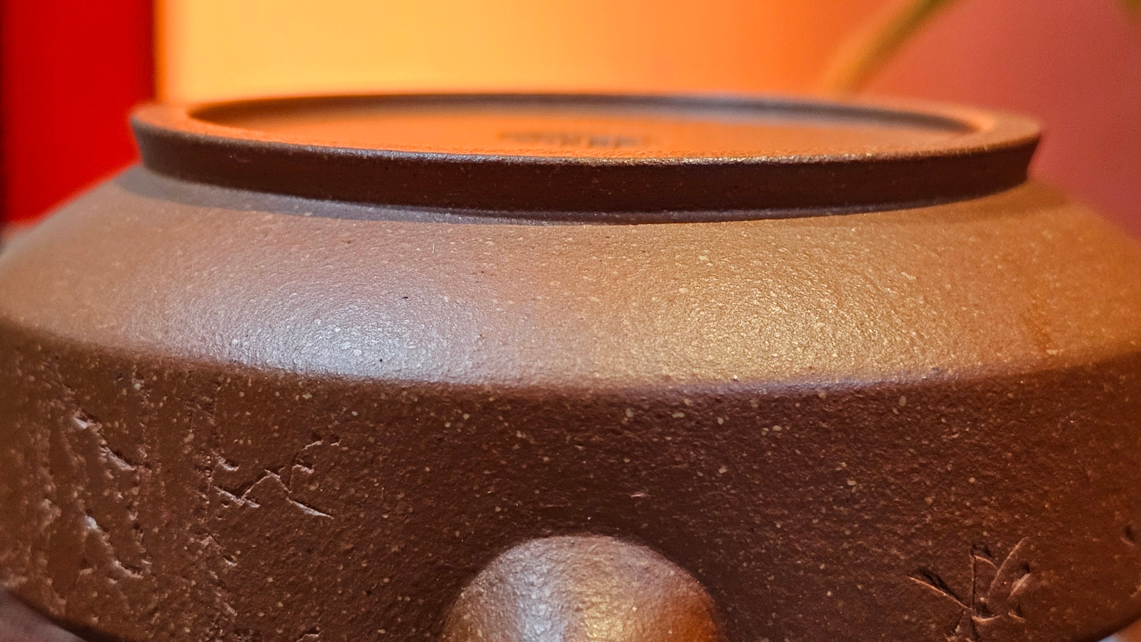 Zhou Pan《周盘》, 166.8ml, Hong Jiang Po Ni 红降坡泥, by Craftsman Zhu Shu 朱舒!~Engraving of Bamboos and Verse by Craftsman Mu Shan 牧山 ~!Congratulations!to Mr C.B., 0117hrs 13th Oct 2025. Inglewood! CA.