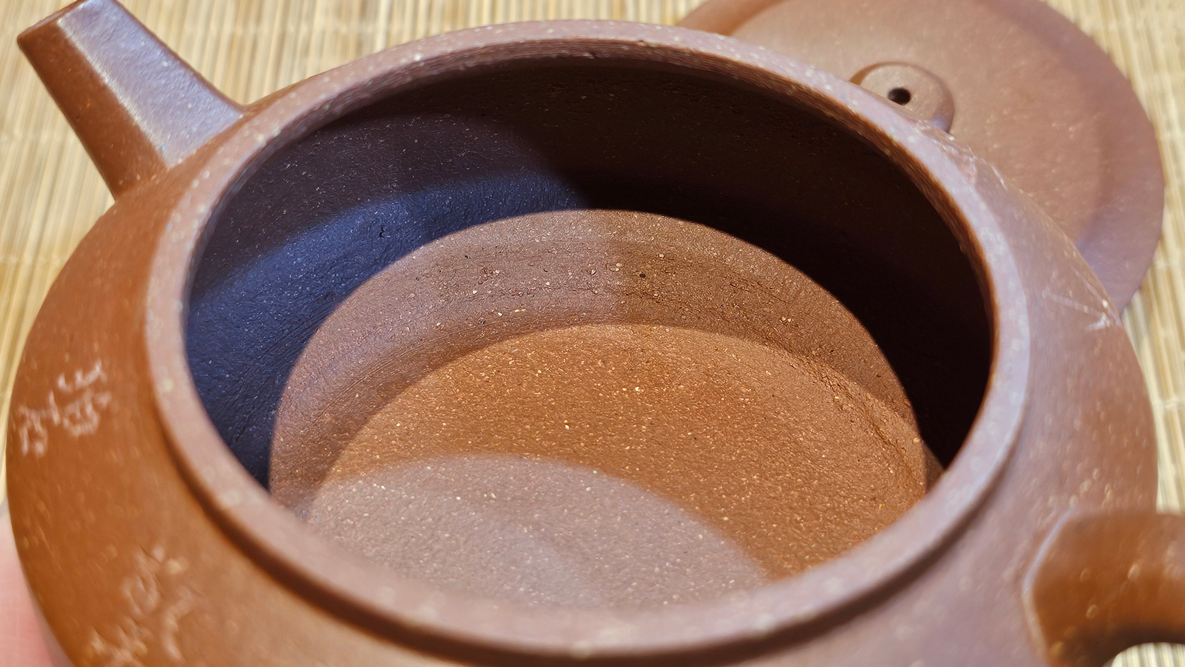 Zhou Pan《周盘》, 167.1ml, Hong Jiang Po Ni 红降坡泥, by Craftsman Zhu Shu 朱舒!~Engraving of Bamboos and Verse by Craftsman Mu Shan 牧山 ~!Congratulations to Mr B.A.! 0940hrs 29th Oct 2025, London,🏴󠁧󠁢󠁥󠁮󠁧󠁿U.K.!