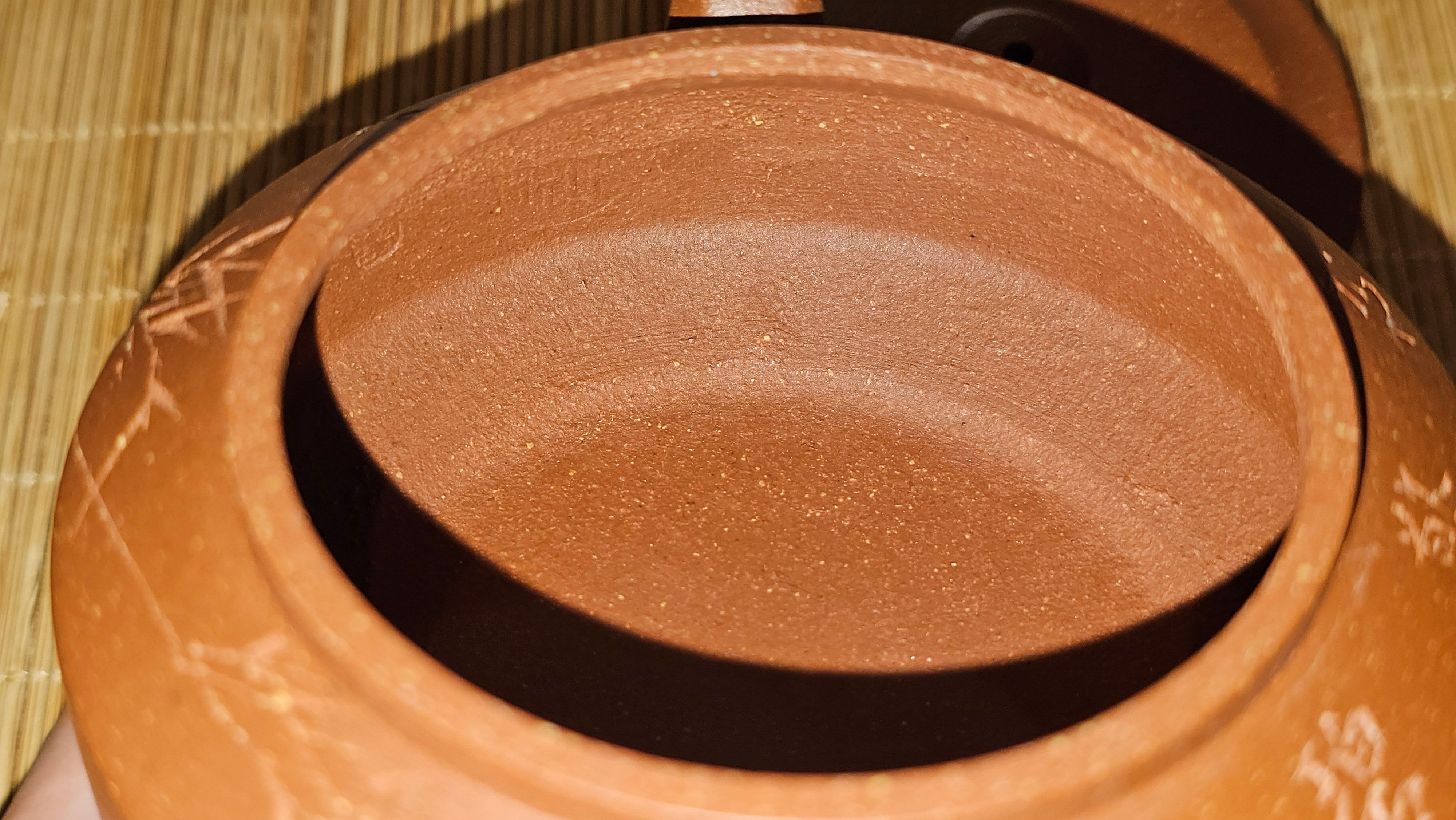 Zhou Pan《周盘》, 167.1ml, Hong Jiang Po Ni 红降坡泥, by Craftsman Zhu Shu 朱舒!~Engraving of Bamboos and Verse by Craftsman Mu Shan 牧山 ~!Congratulations to Mr B.A.! 0940hrs 29th Oct 2025, London,🏴󠁧󠁢󠁥󠁮󠁧󠁿U.K.!