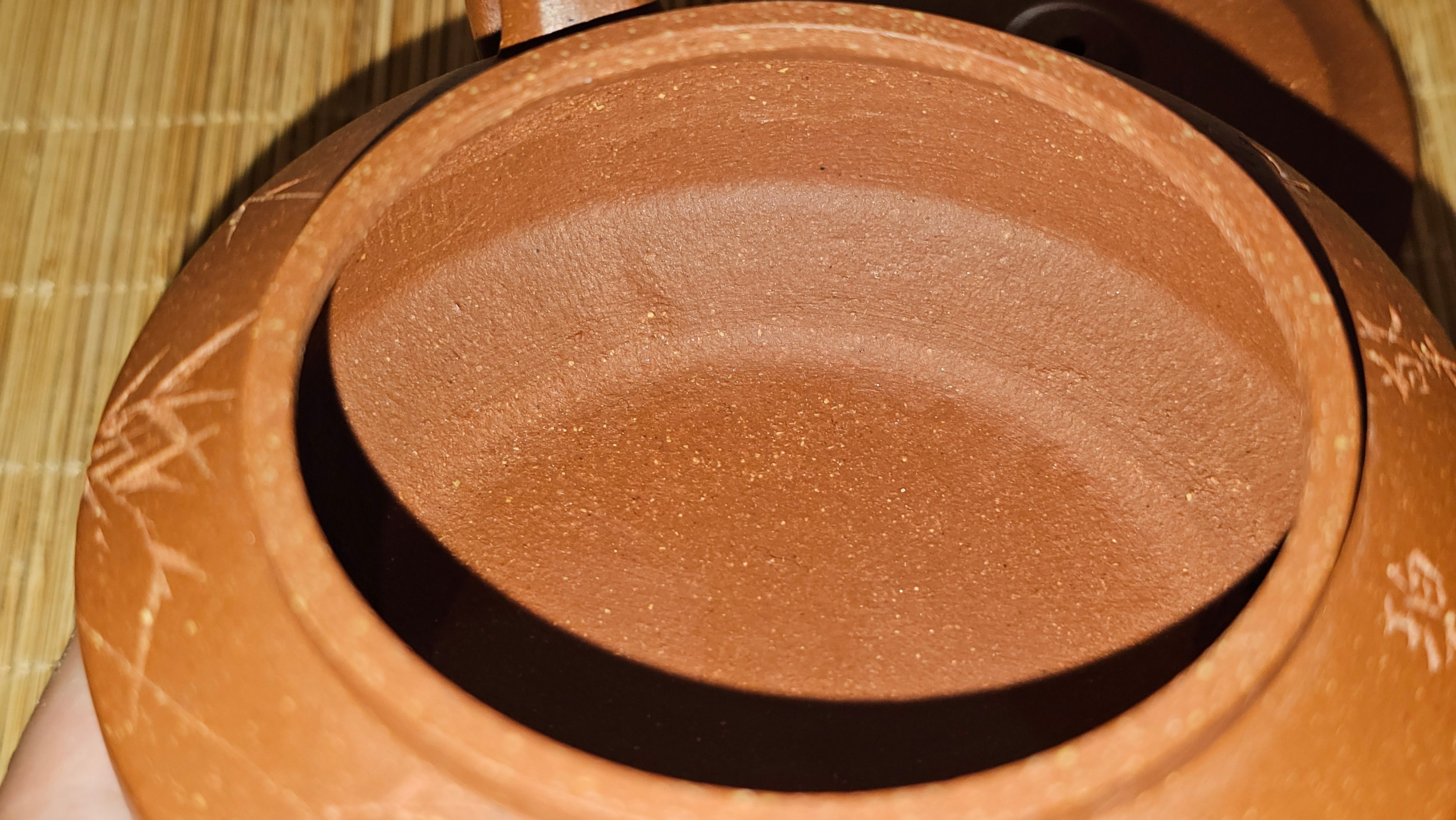 Zhou Pan《周盘》, 167.1ml, Hong Jiang Po Ni 红降坡泥, by Craftsman Zhu Shu 朱舒!~Engraving of Bamboos and Verse by Craftsman Mu Shan 牧山 ~!Congratulations to Mr B.A.! 0940hrs 29th Oct 2025, London,🏴󠁧󠁢󠁥󠁮󠁧󠁿U.K.!