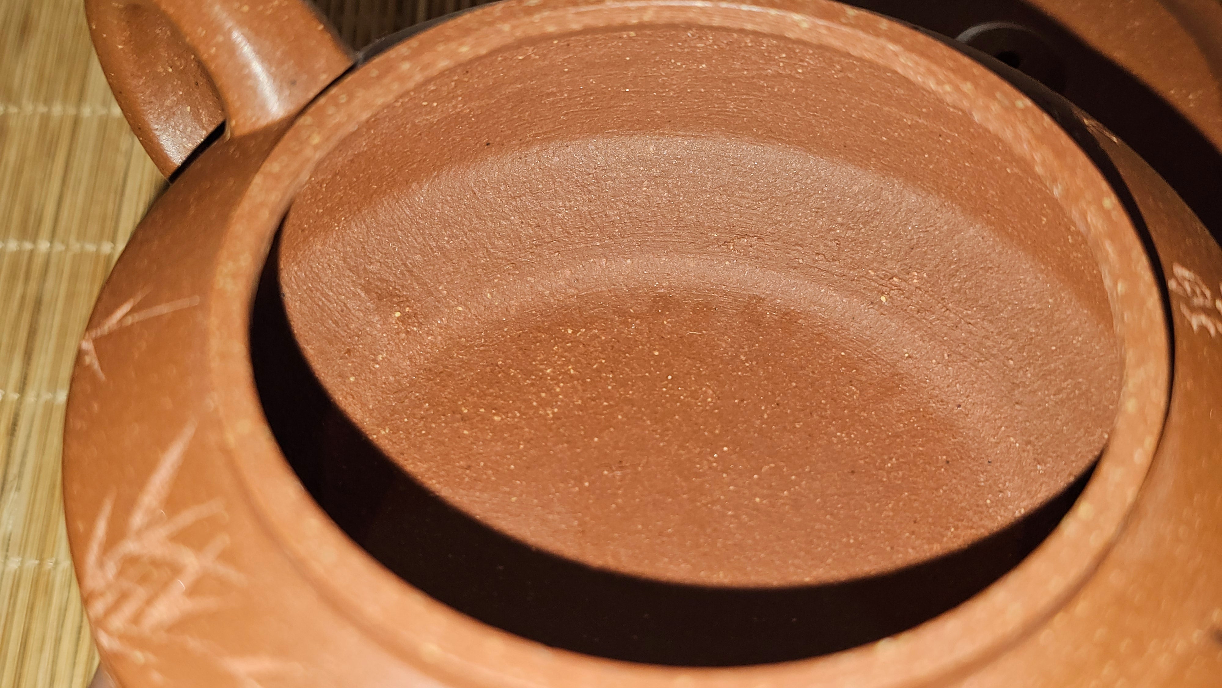 Zhou Pan《周盘》, 167.1ml, Hong Jiang Po Ni 红降坡泥, by Craftsman Zhu Shu 朱舒!~Engraving of Bamboos and Verse by Craftsman Mu Shan 牧山 ~!Congratulations to Mr B.A.! 0940hrs 29th Oct 2025, London,🏴󠁧󠁢󠁥󠁮󠁧󠁿U.K.!