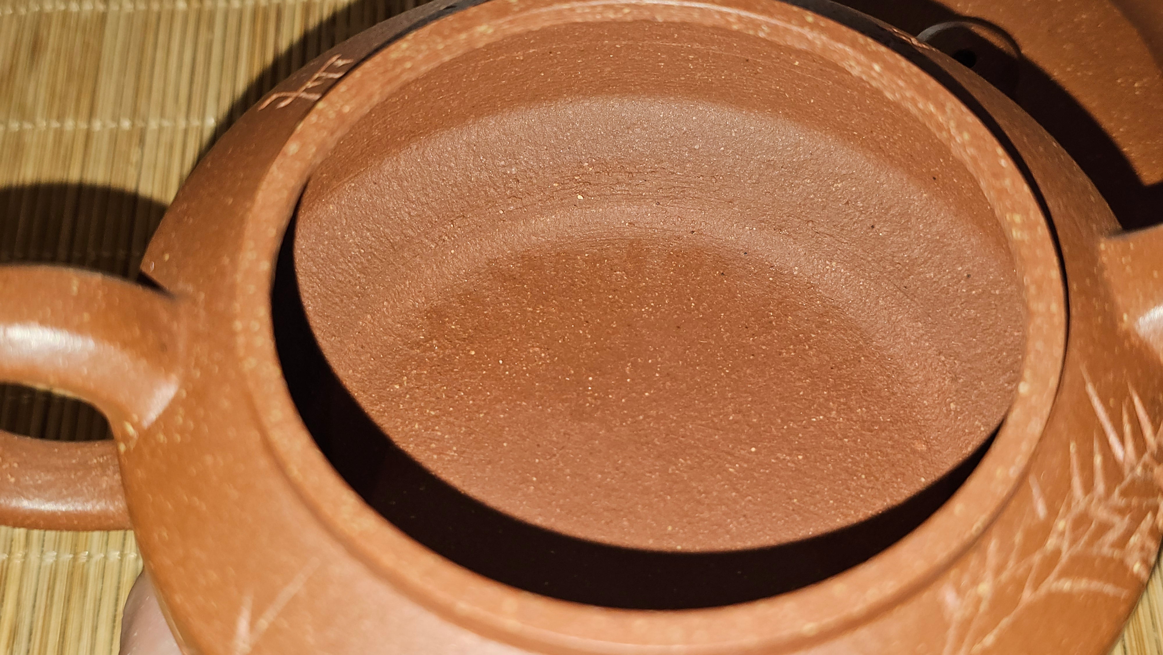 Zhou Pan《周盘》, 167.1ml, Hong Jiang Po Ni 红降坡泥, by Craftsman Zhu Shu 朱舒!~Engraving of Bamboos and Verse by Craftsman Mu Shan 牧山 ~!Congratulations to Mr B.A.! 0940hrs 29th Oct 2025, London,🏴󠁧󠁢󠁥󠁮󠁧󠁿U.K.!