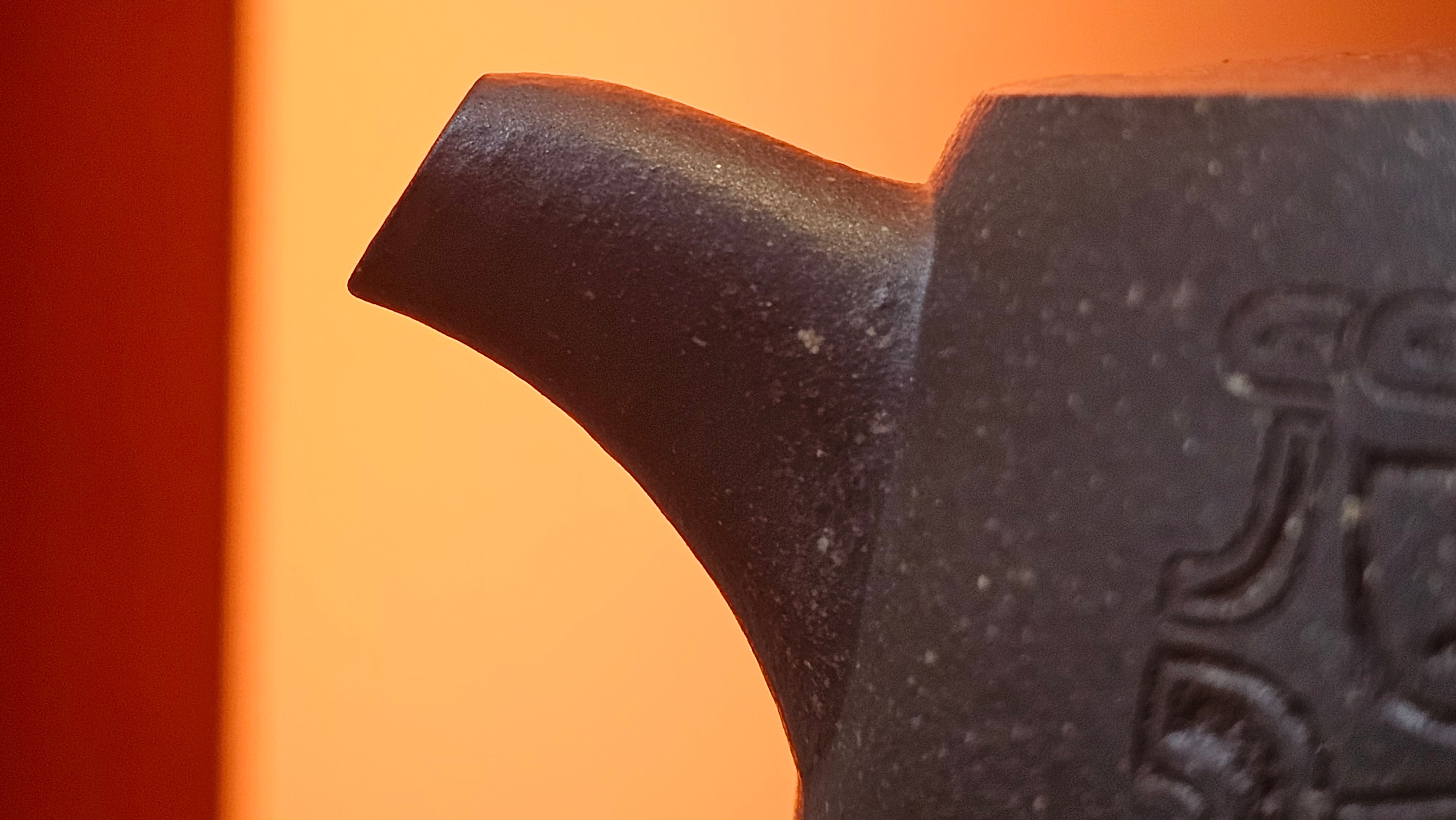 Niu Gai Jing Lan《牛盖井栏》, 159.5ml, Hei Zi Ni 黑紫泥, with Chinese Bronze Age Patterns~Engraving Art 青铜器纹样~刻绘, by our Craftsman Zhang Huan 张欢 ~!Congratulations to Ms C.W.! 1156hrs 17th Oct 2025, Sunnyvale! CA.