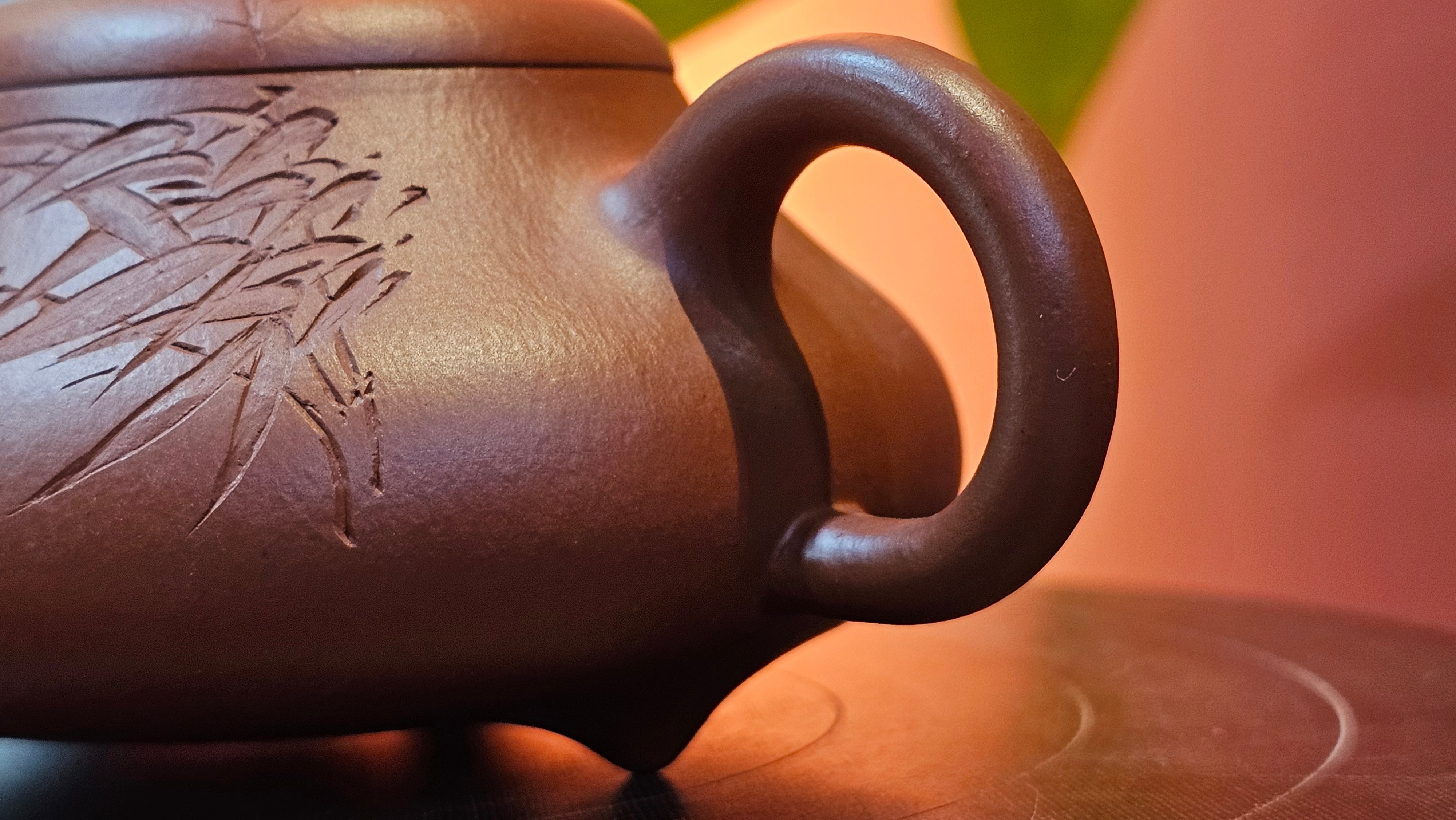 Han Tang Shi Piao 汉棠石瓢, 162.3ml, Xiao Mei Yao Zhu Ni 小煤窑朱泥, by Craftsman Shi Yun 石芸, Engraving by Craftsman Yi De Shu 刻绘 ~ 一德书 ~ Congratulations!to Ms J.C.! 1405hrs 18th Oct 2025, Los Angeles! CA.