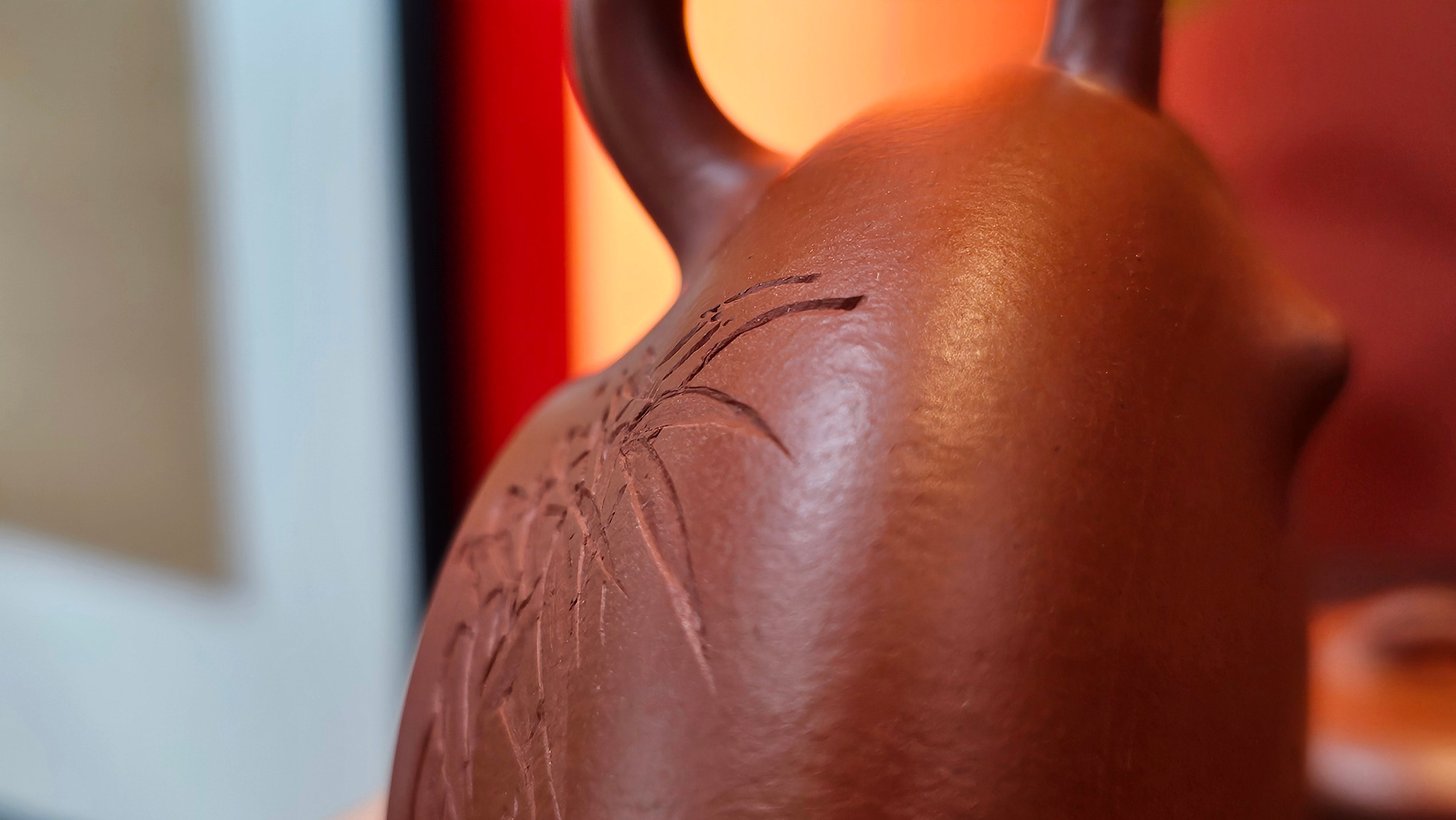 Han Tang Shi Piao 汉棠石瓢, 162.3ml, Xiao Mei Yao Zhu Ni 小煤窑朱泥, by Craftsman Shi Yun 石芸, Engraving by Craftsman Yi De Shu 刻绘 ~ 一德书 ~ Congratulations!to Ms J.C.! 1405hrs 18th Oct 2025, Los Angeles! CA.