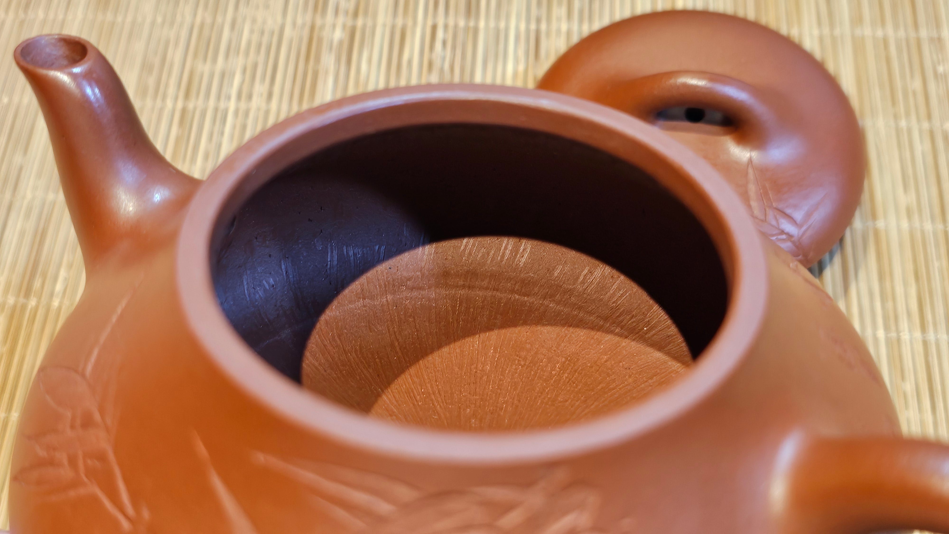 Han Tang Shi Piao 汉棠石瓢, 162.3ml, Xiao Mei Yao Zhu Ni 小煤窑朱泥, by Craftsman Shi Yun 石芸, Engraving by Craftsman Yi De Shu 刻绘 ~ 一德书 ~ Congratulations!to Ms J.C.! 1405hrs 18th Oct 2025, Los Angeles! CA.