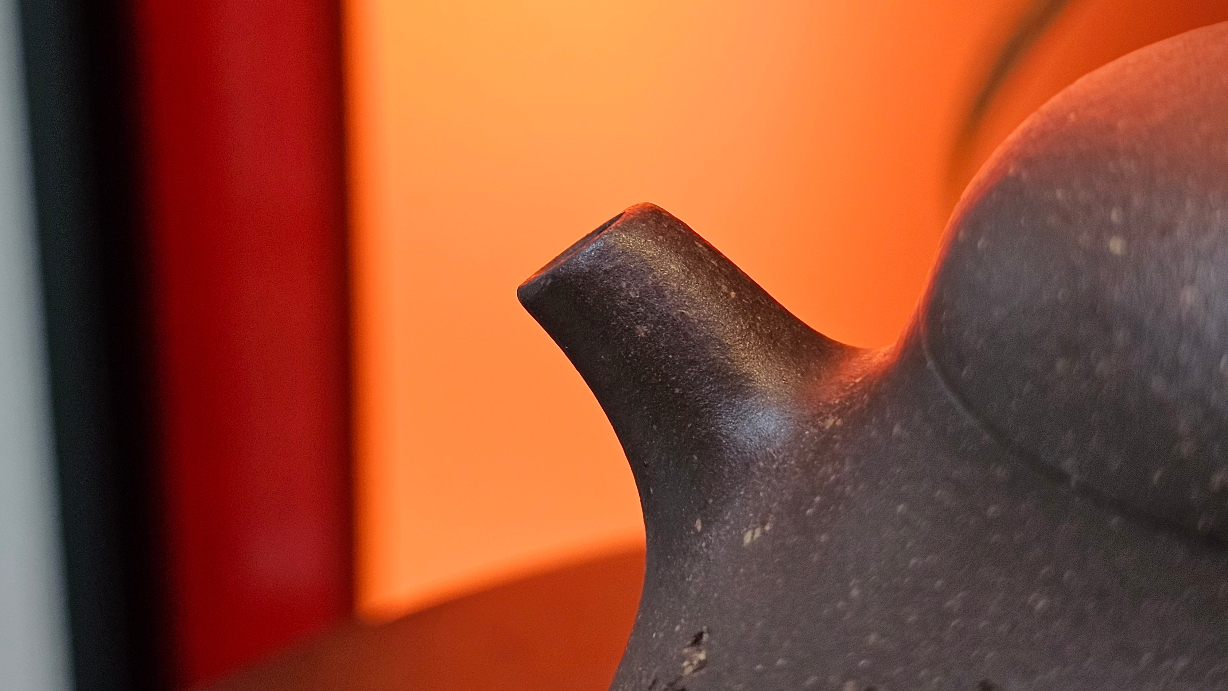 Qie Gua《茄瓜》~ "The Gourd", 153.3ml, Hei Zi Ni 黑紫泥, by our Craftsman Zhang Huan 张欢, Calligraphy and Lotus Flower Engraving by Craftsman Yi Cheng 逸成 ~ Congratulations to Mr W.K.! 1941hrs 20th Oct 2025, Austin! TX!