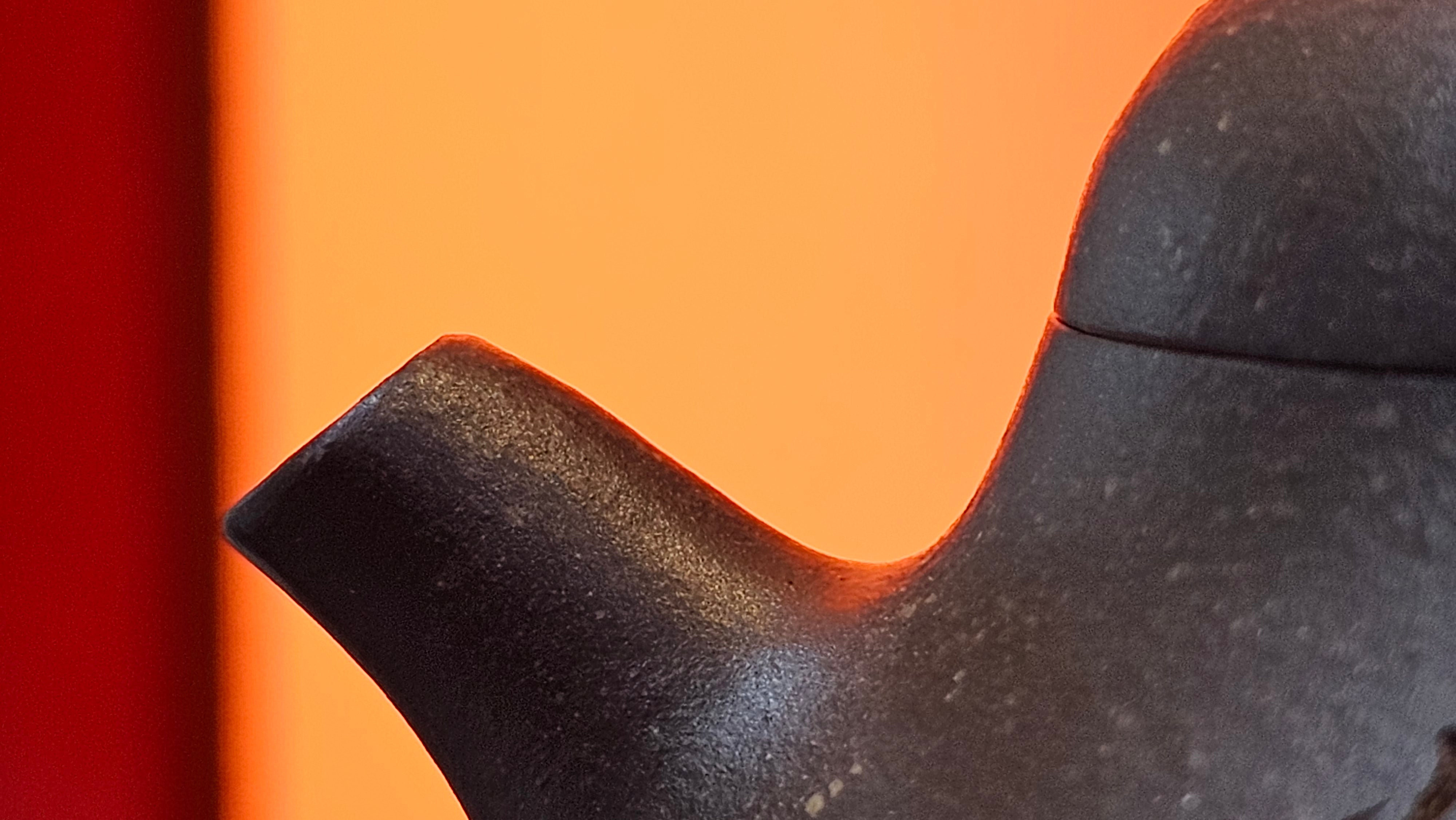 Qie Gua《茄瓜》~ "The Gourd", 153.3ml, Hei Zi Ni 黑紫泥, by our Craftsman Zhang Huan 张欢, Calligraphy and Lotus Flower Engraving by Craftsman Yi Cheng 逸成 ~ Congratulations to Mr W.K.! 1941hrs 20th Oct 2025, Austin! TX!