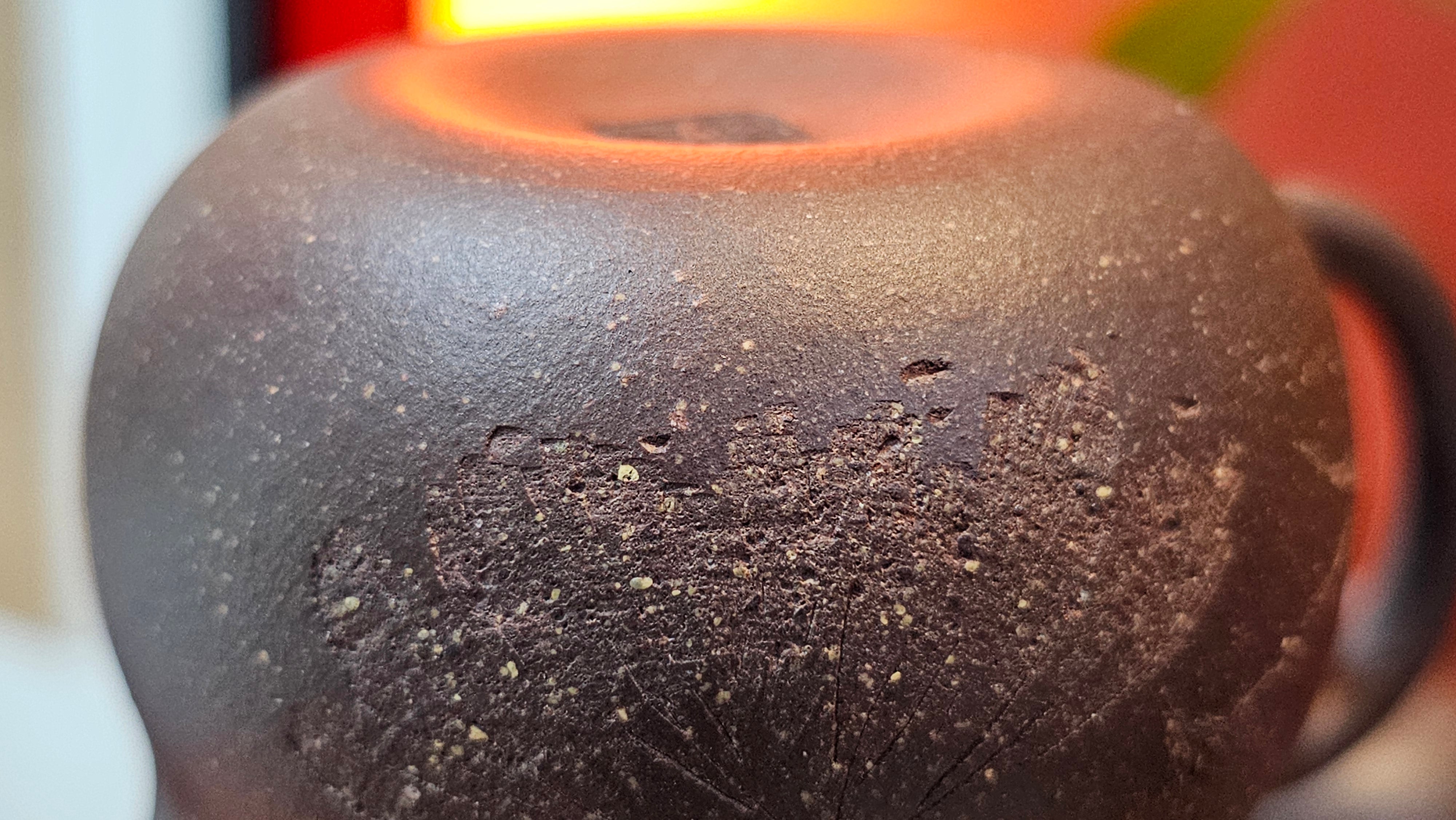 Qie Gua《茄瓜》~ "The Gourd", 153.3ml, Hei Zi Ni 黑紫泥, by our Craftsman Zhang Huan 张欢, Calligraphy and Lotus Flower Engraving by Craftsman Yi Cheng 逸成 ~ Congratulations to Mr W.K.! 1941hrs 20th Oct 2025, Austin! TX!