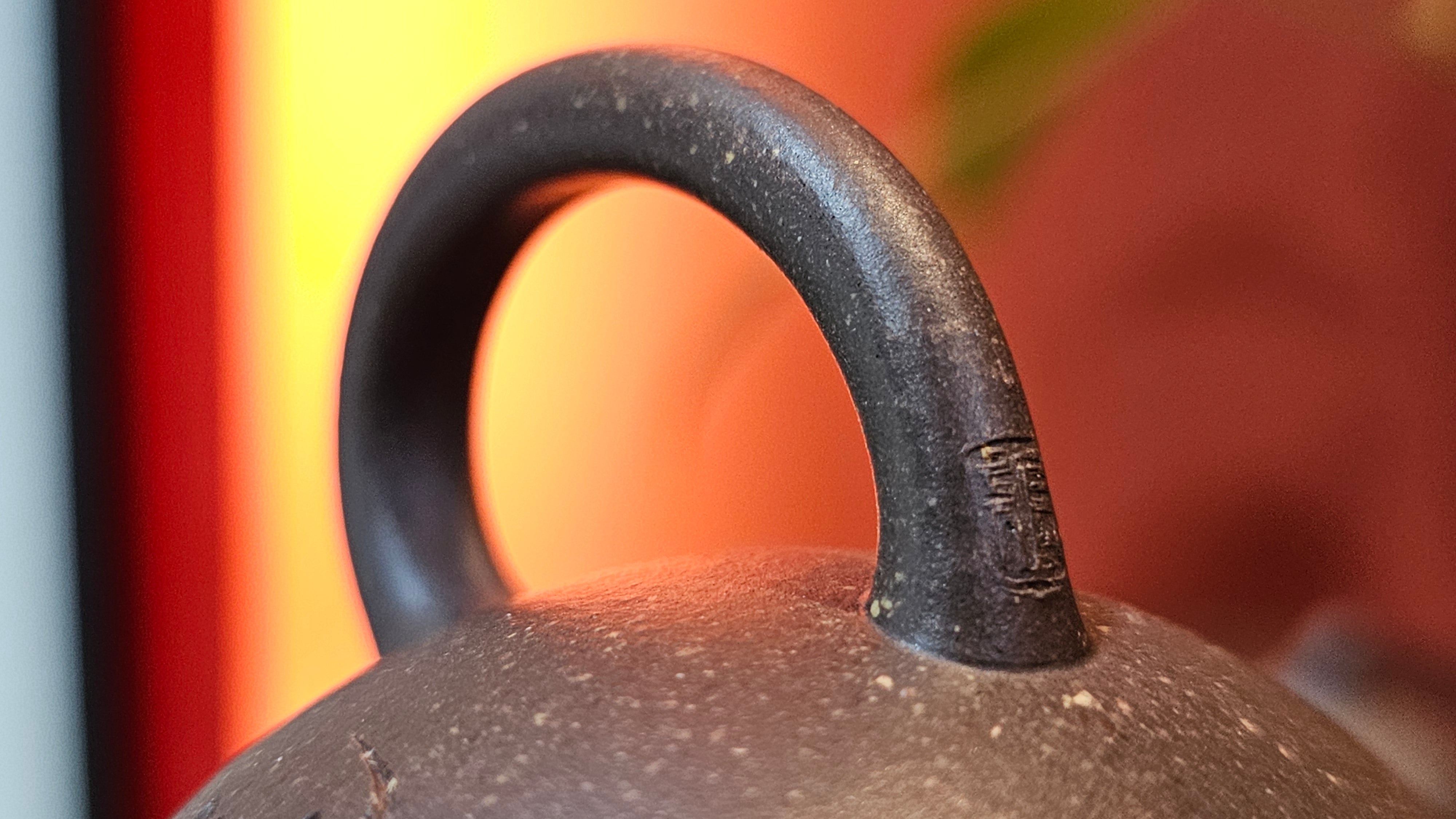 Qie Gua《茄瓜》~ "The Gourd", 153.3ml, Hei Zi Ni 黑紫泥, by our Craftsman Zhang Huan 张欢, Calligraphy and Lotus Flower Engraving by Craftsman Yi Cheng 逸成 ~ Congratulations to Mr W.K.! 1941hrs 20th Oct 2025, Austin! TX!