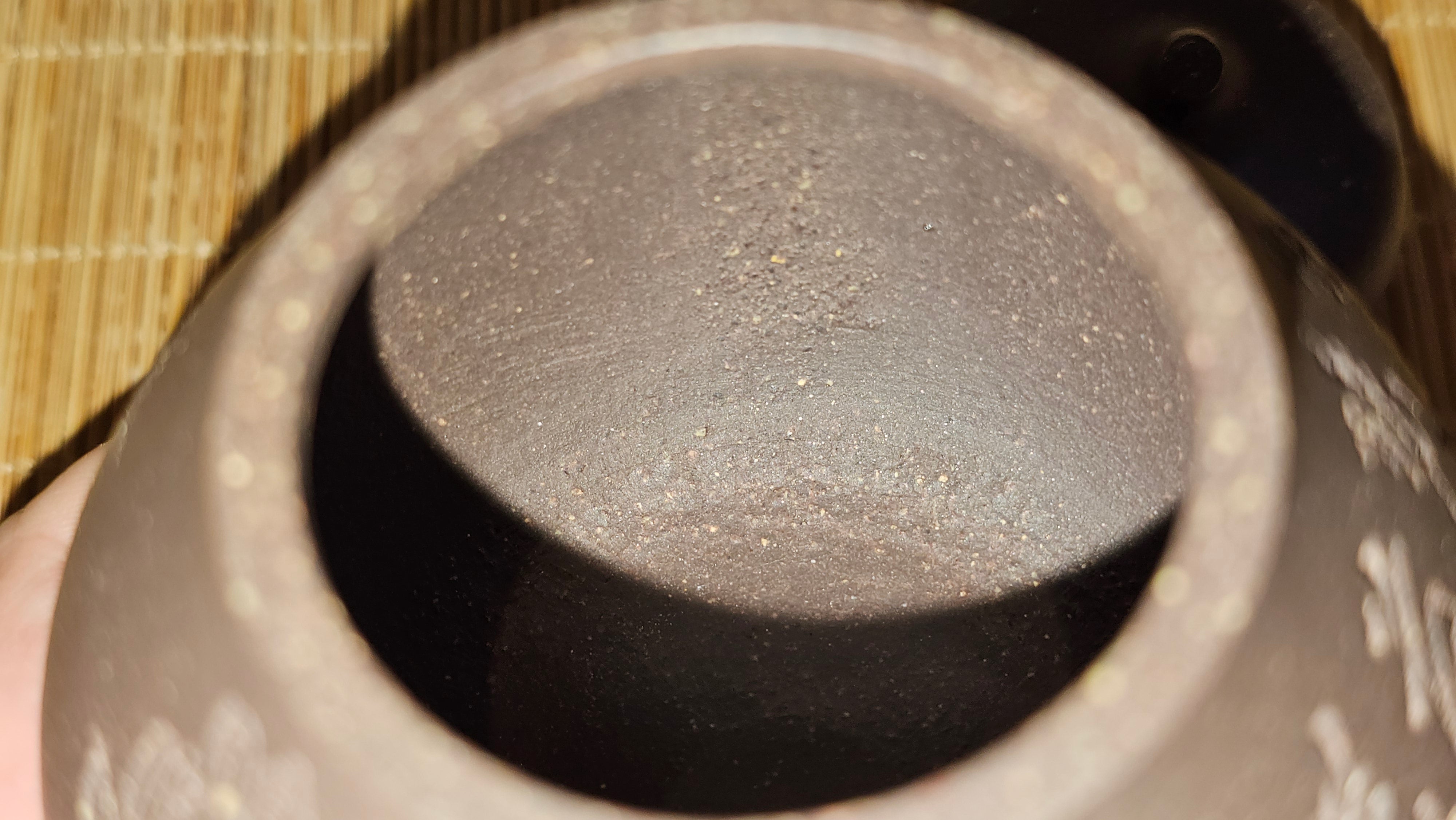 Qie Gua《茄瓜》~ "The Gourd", 153.3ml, Hei Zi Ni 黑紫泥, by our Craftsman Zhang Huan 张欢, Calligraphy and Lotus Flower Engraving by Craftsman Yi Cheng 逸成 ~ Congratulations to Mr W.K.! 1941hrs 20th Oct 2025, Austin! TX!