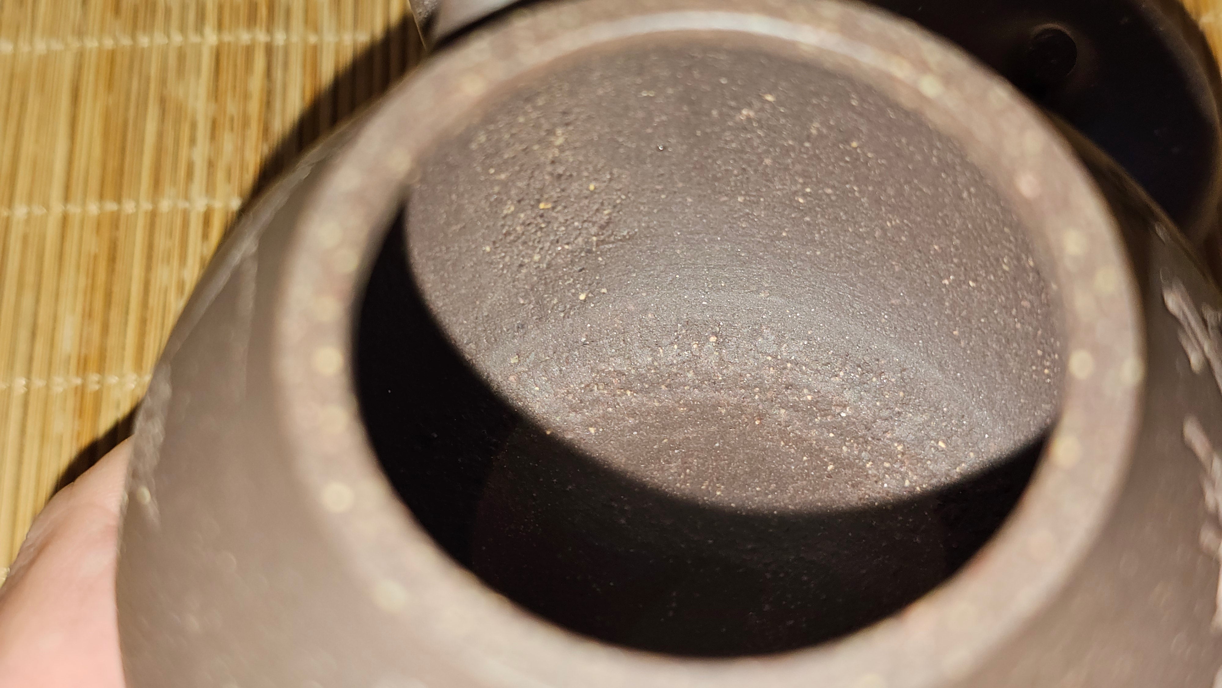 Qie Gua《茄瓜》~ "The Gourd", 153.3ml, Hei Zi Ni 黑紫泥, by our Craftsman Zhang Huan 张欢, Calligraphy and Lotus Flower Engraving by Craftsman Yi Cheng 逸成 ~ Congratulations to Mr W.K.! 1941hrs 20th Oct 2025, Austin! TX!