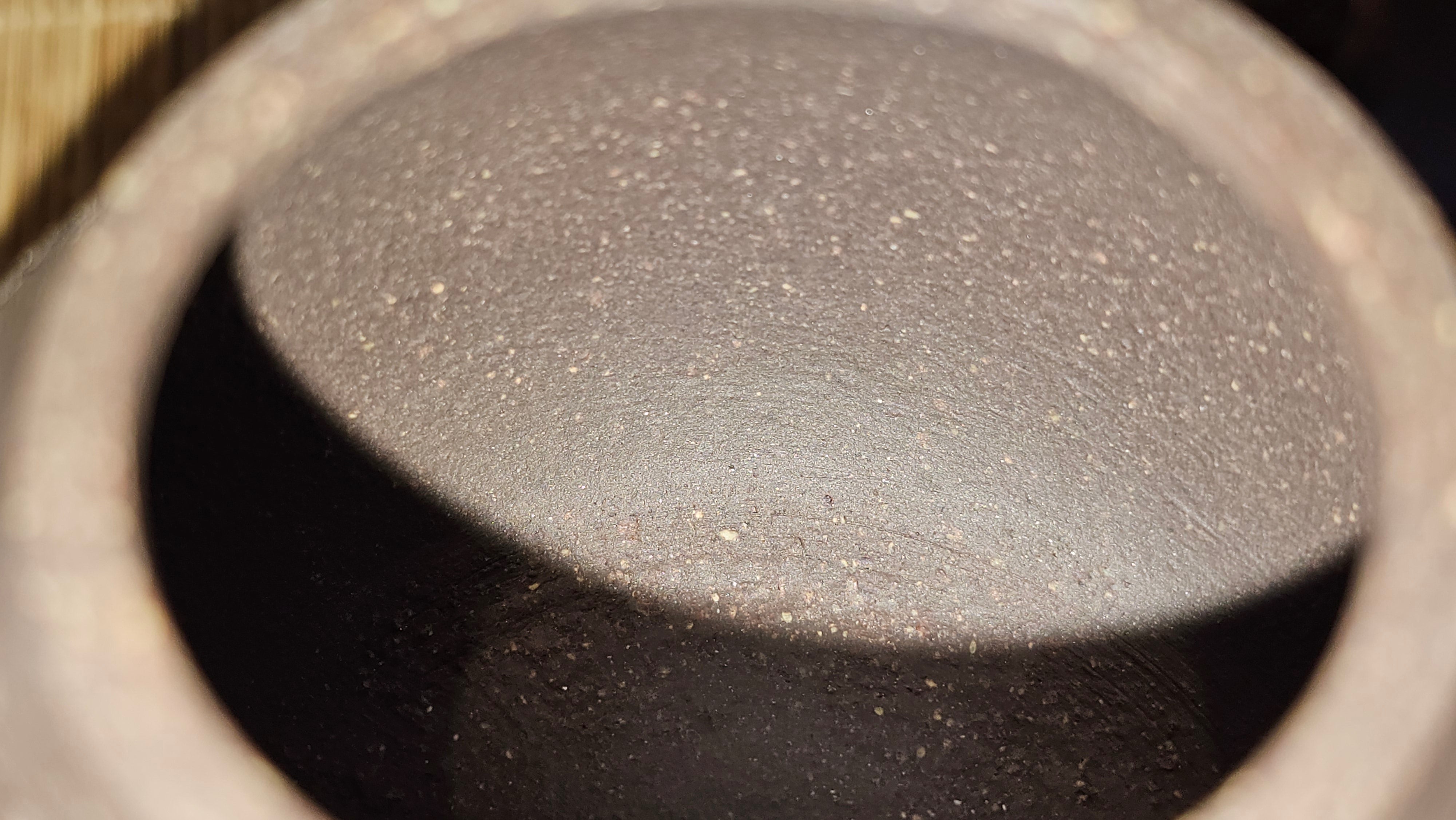 Qie Gua《茄瓜》~ "The Gourd", 153.3ml, Hei Zi Ni 黑紫泥, by our Craftsman Zhang Huan 张欢, Calligraphy and Lotus Flower Engraving by Craftsman Yi Cheng 逸成 ~ Congratulations to Mr W.K.! 1941hrs 20th Oct 2025, Austin! TX!