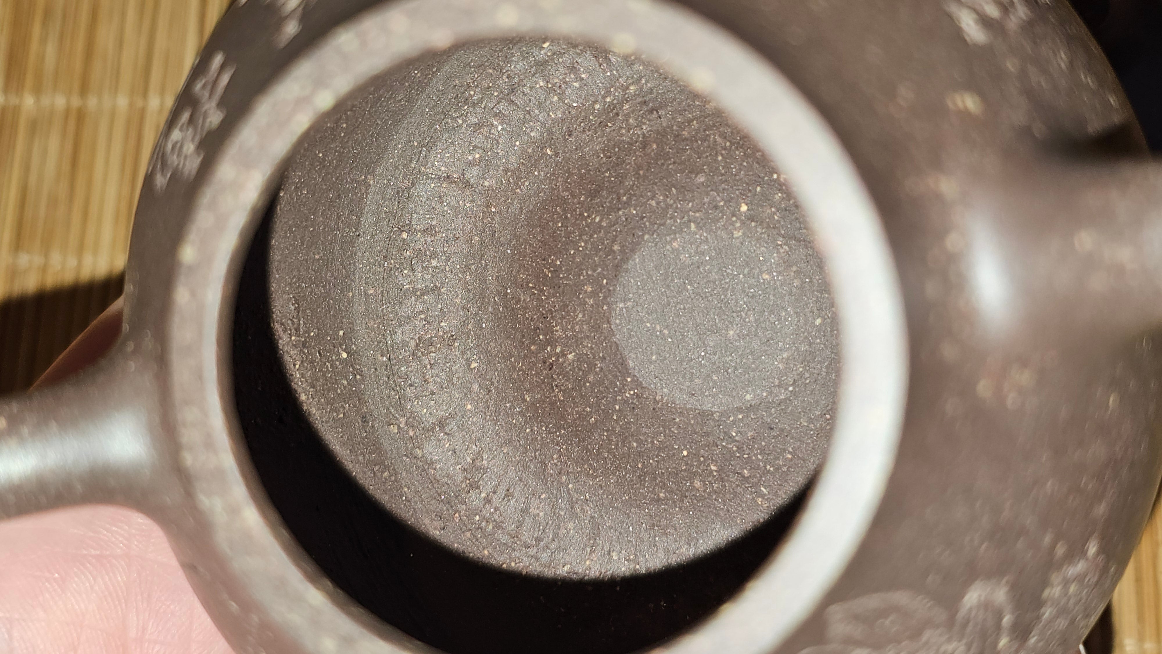 Qie Gua《茄瓜》~ "The Gourd", 153.3ml, Hei Zi Ni 黑紫泥, by our Craftsman Zhang Huan 张欢, Calligraphy and Lotus Flower Engraving by Craftsman Yi Cheng 逸成 ~ Congratulations to Mr W.K.! 1941hrs 20th Oct 2025, Austin! TX!