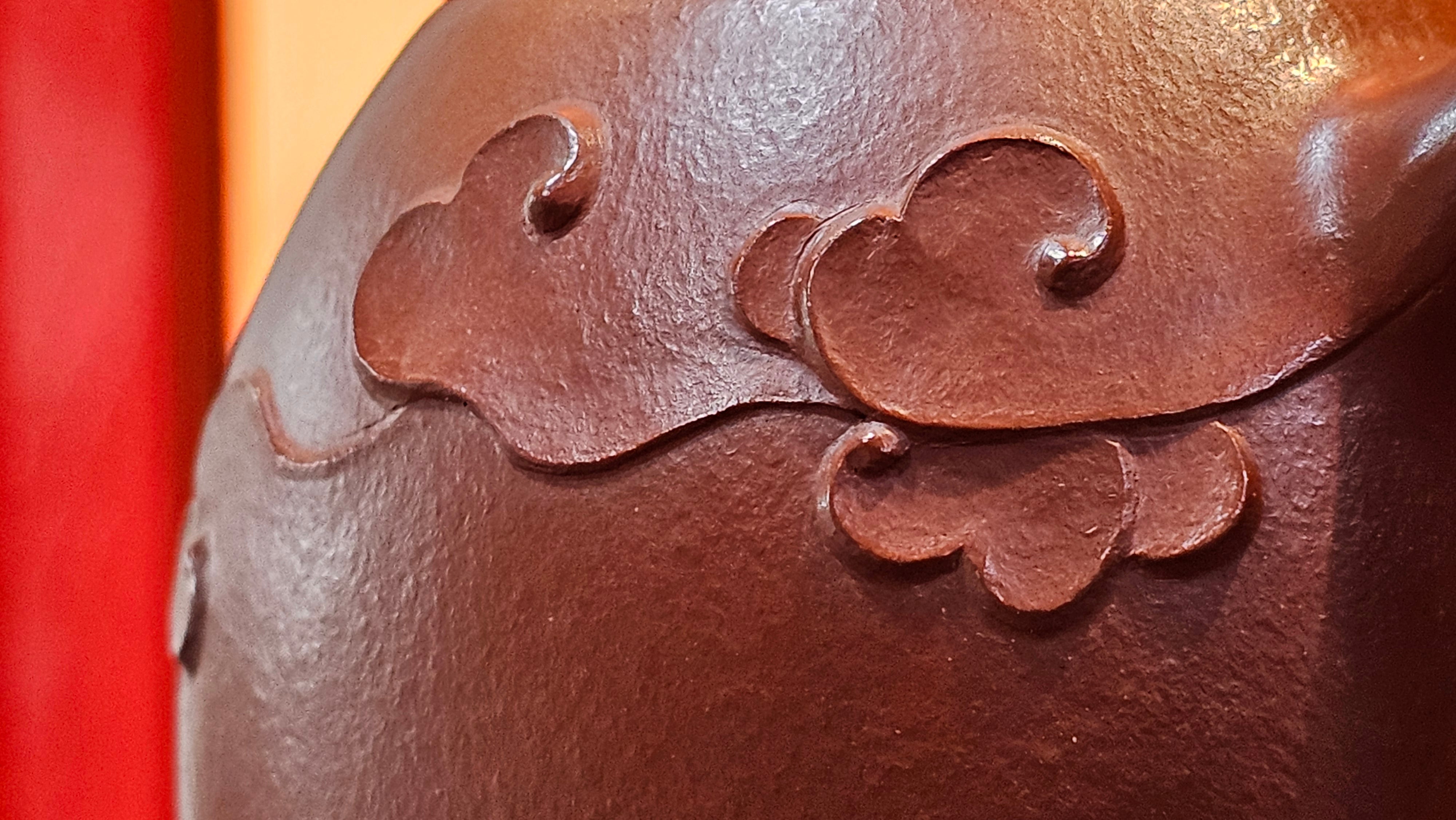 Qin Quan 秦权, with Oriental Clouds Embellishments 云朵贴花工艺, 187.8ml, Xiao Mei Yao Zhu Ni 小煤窑朱泥, by Craftsman Chen Yue Fei 陈跃飞 ~ Congratulations!to Mr C.M.! 1116hrs 31st Oct 2025, Renens! Switzerland🇨🇭!