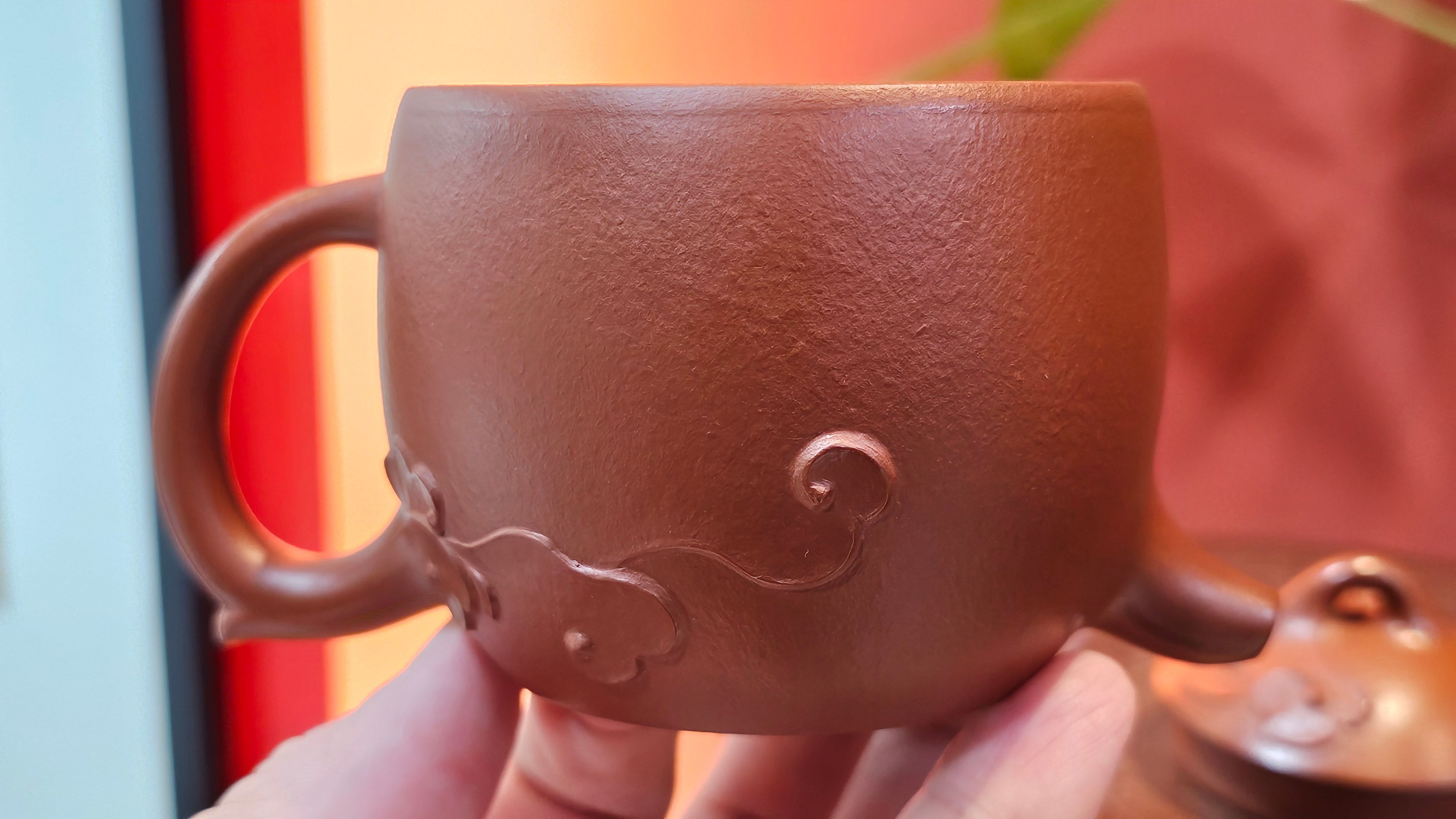 Qin Quan 秦权, with Oriental Clouds Embellishments 云朵贴花工艺, 187.8ml, Xiao Mei Yao Zhu Ni 小煤窑朱泥, by Craftsman Chen Yue Fei 陈跃飞 ~ Congratulations!to Mr C.M.! 1116hrs 31st Oct 2025, Renens! Switzerland🇨🇭!