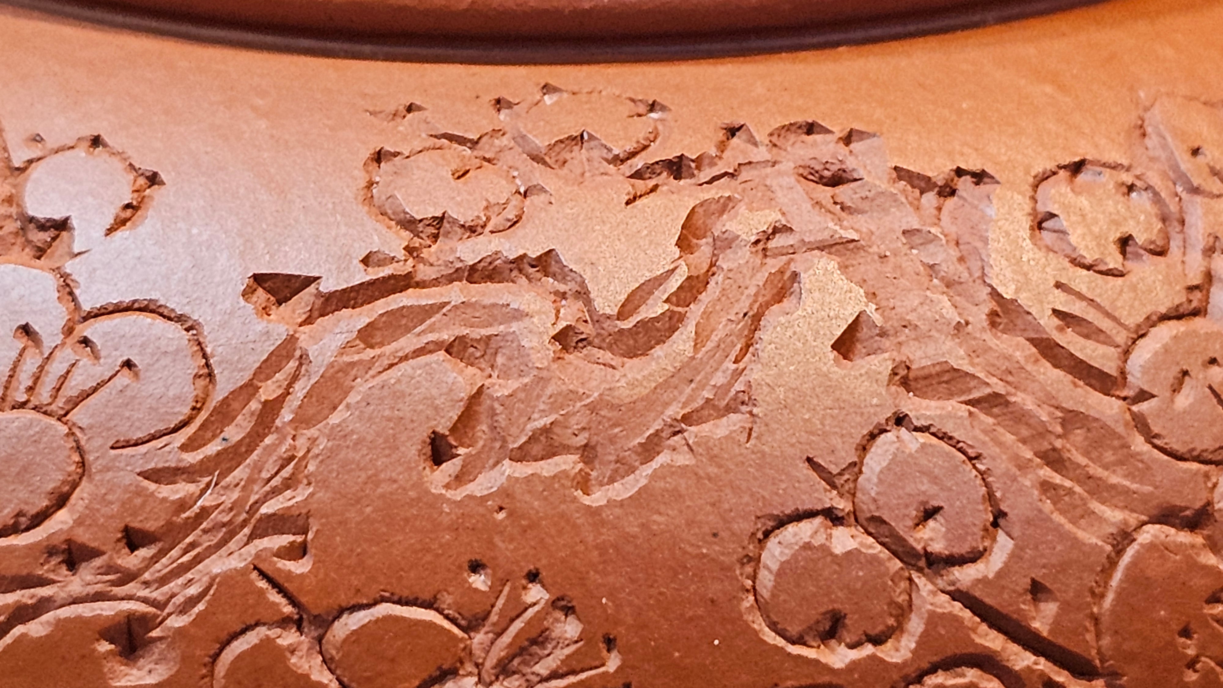 Shui Ping 水平, 150.5ml, Xiao Mei Yao Zhu Ni 小煤窑朱泥, by our Craftsman Chen Yue Fei 陈跃飞, Plum Blossoms Engraving by Craftsman Yi De Shu 一德书 ~!Congratulations to Mr A.C.! 1000hrs 7th Nov 2025, Seattle! WA!