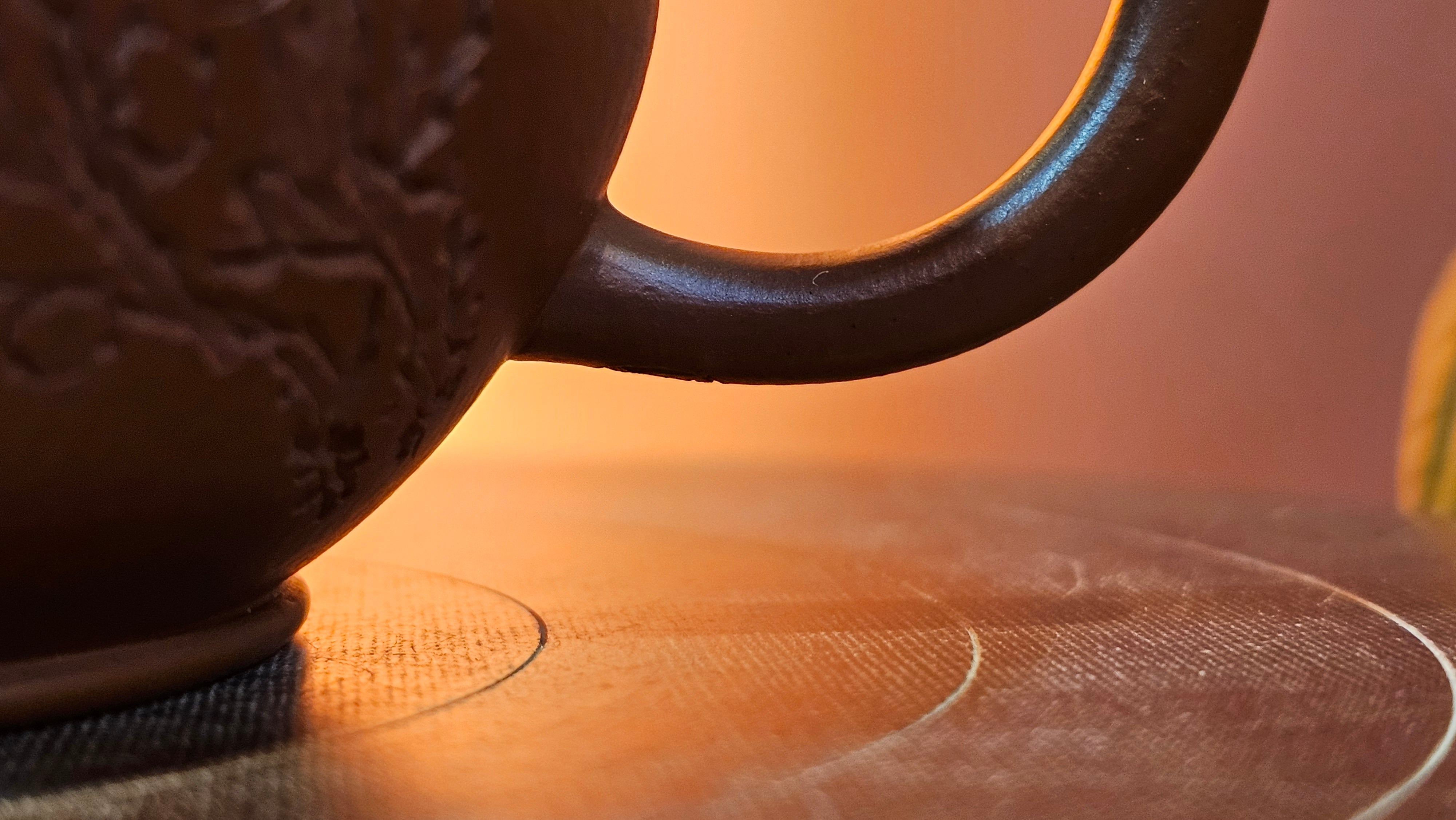 Shui Ping 水平, 155.8ml, Xiao Mei Yao Zhu Ni 小煤窑朱泥, by our Craftsman Chen Yue Fei 陈跃飞, Plum Blossoms Engraving by Craftsman Yi De Shu 一德书 ~ Congratulations!to Mr P.T.! 1410hrs 9th Nov 2025, Chandler! AZ!