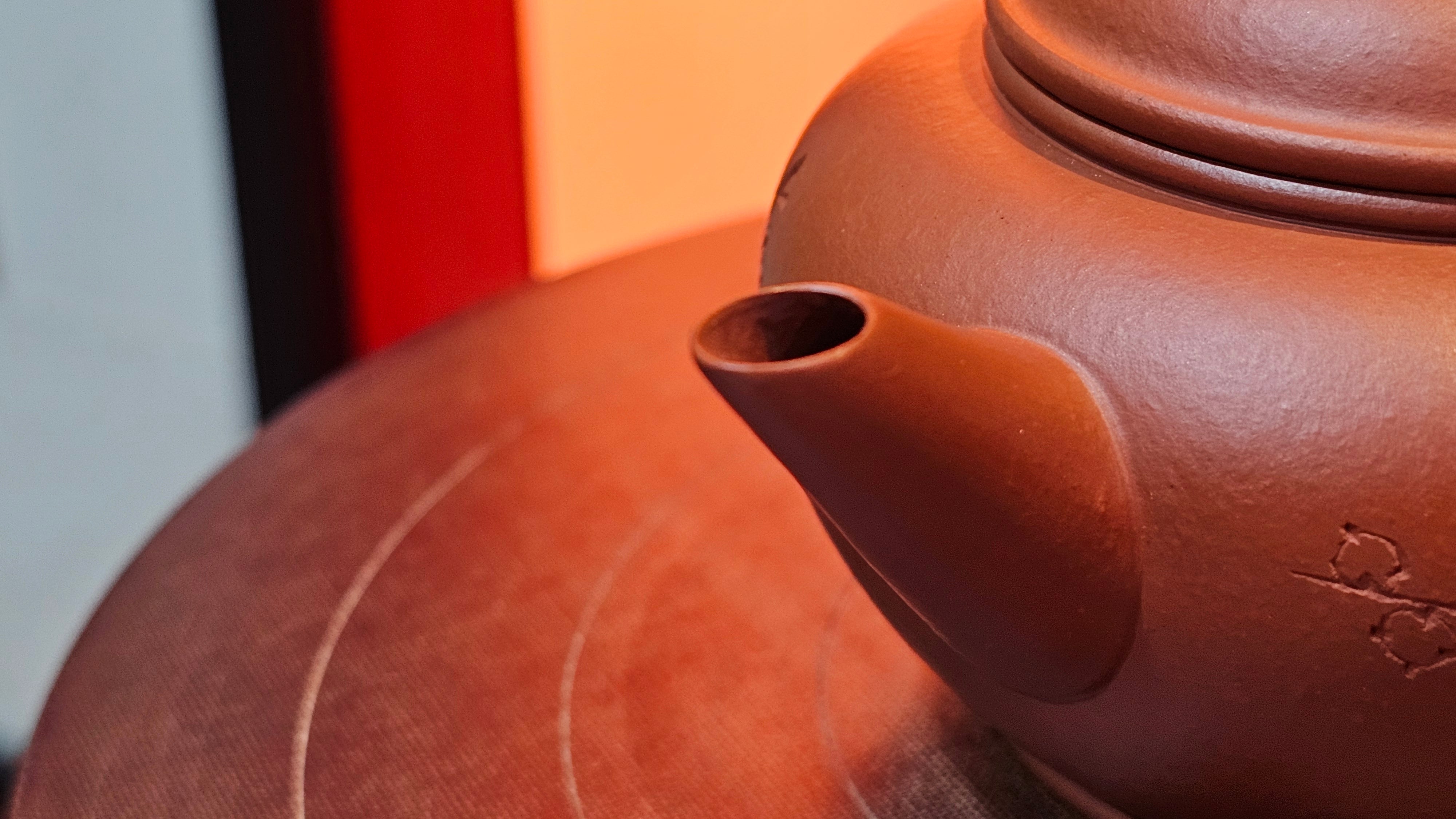 Shui Ping 水平, 155.8ml, Xiao Mei Yao Zhu Ni 小煤窑朱泥, by our Craftsman Chen Yue Fei 陈跃飞, Plum Blossoms Engraving by Craftsman Yi De Shu 一德书 ~ Congratulations!to Mr P.T.! 1410hrs 9th Nov 2025, Chandler! AZ!