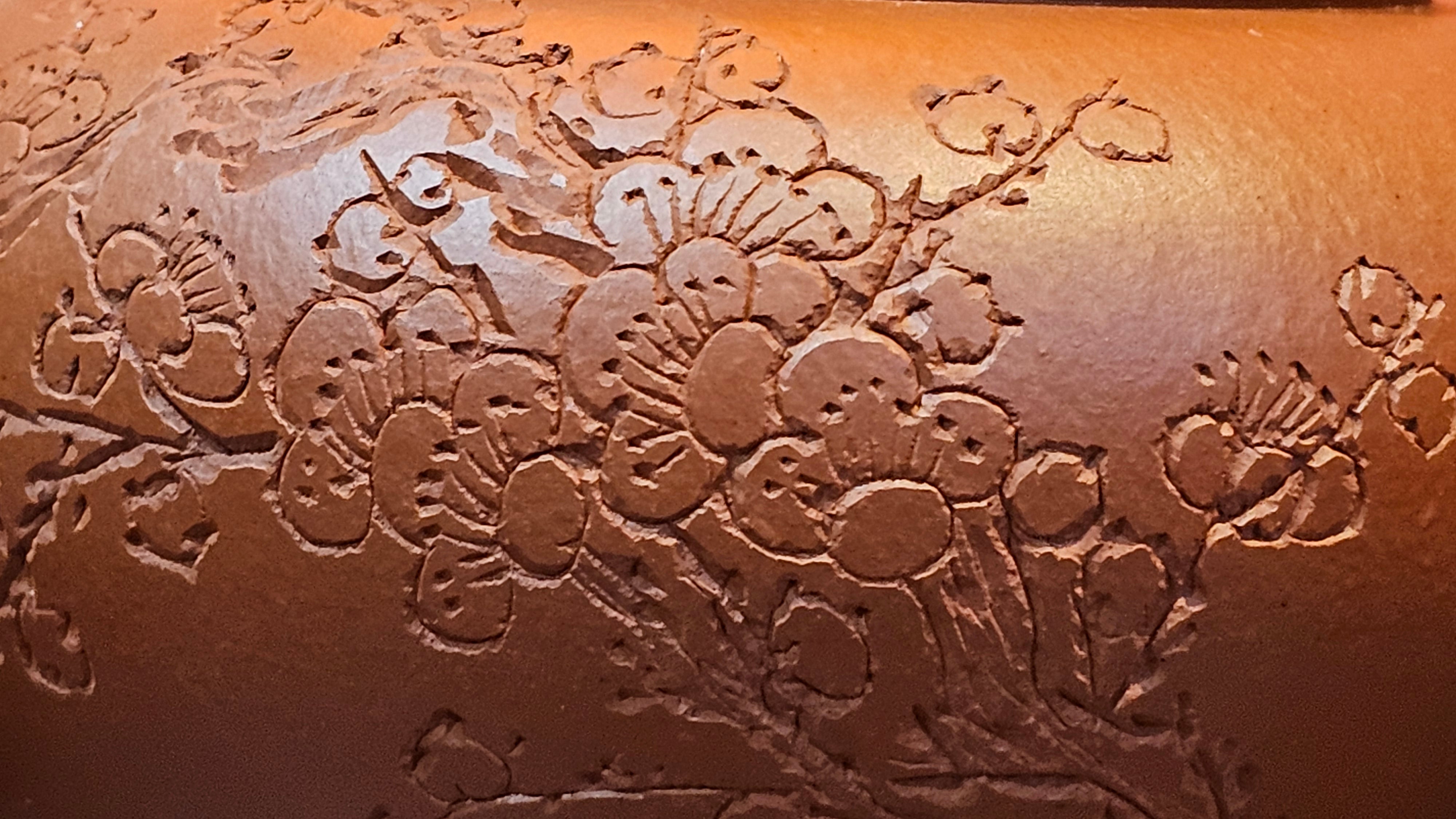 Shui Ping 水平, 155.8ml, Xiao Mei Yao Zhu Ni 小煤窑朱泥, by our Craftsman Chen Yue Fei 陈跃飞, Plum Blossoms Engraving by Craftsman Yi De Shu 一德书 ~ Congratulations!to Mr P.T.! 1410hrs 9th Nov 2025, Chandler! AZ!