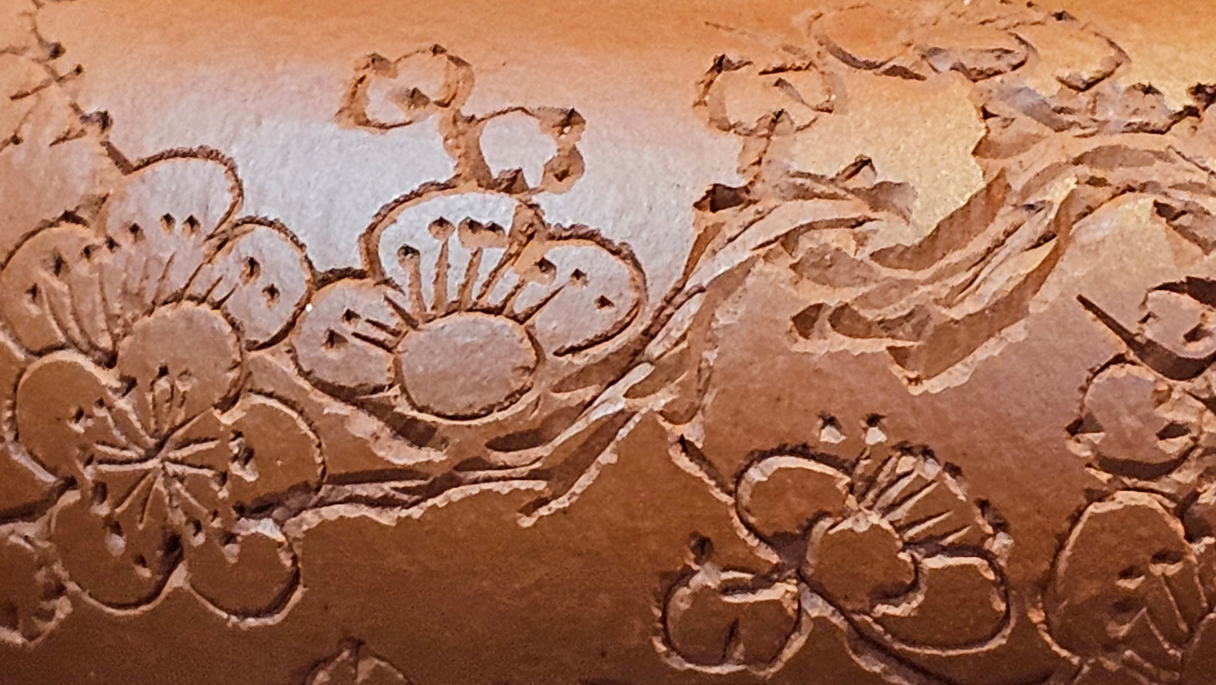 Shui Ping 水平, 155.8ml, Xiao Mei Yao Zhu Ni 小煤窑朱泥, by our Craftsman Chen Yue Fei 陈跃飞, Plum Blossoms Engraving by Craftsman Yi De Shu 一德书 ~ Congratulations!to Mr P.T.! 1410hrs 9th Nov 2025, Chandler! AZ!